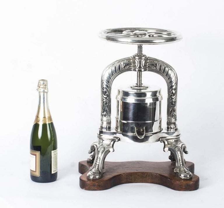 Antique Rare French Silver Plated Duck Press, 19th Century at 1stDibs