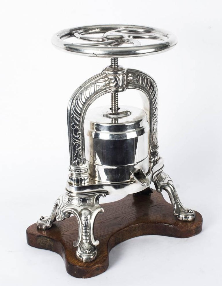 Antique Rare French Silver Plated Duck Press, 19th Century at 1stDibs