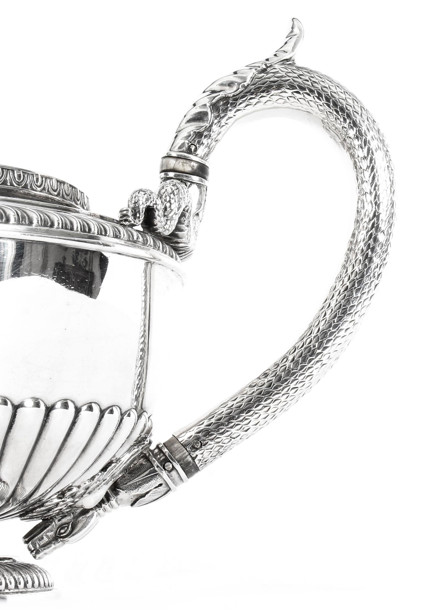 English Antique Georgian Sterling Silver Teapot by Paul Storr, 1810, 19th Century