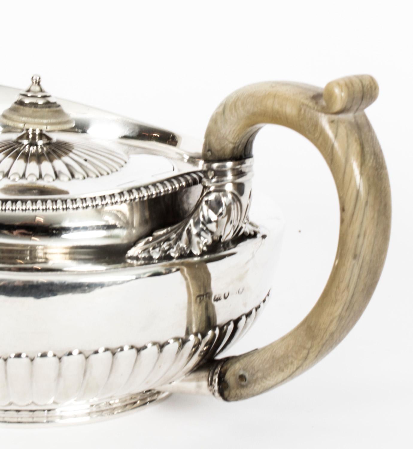 Antique Rare Georgian Sterling Silver Teapot by Paul Storr 1817, 19th Century For Sale 6