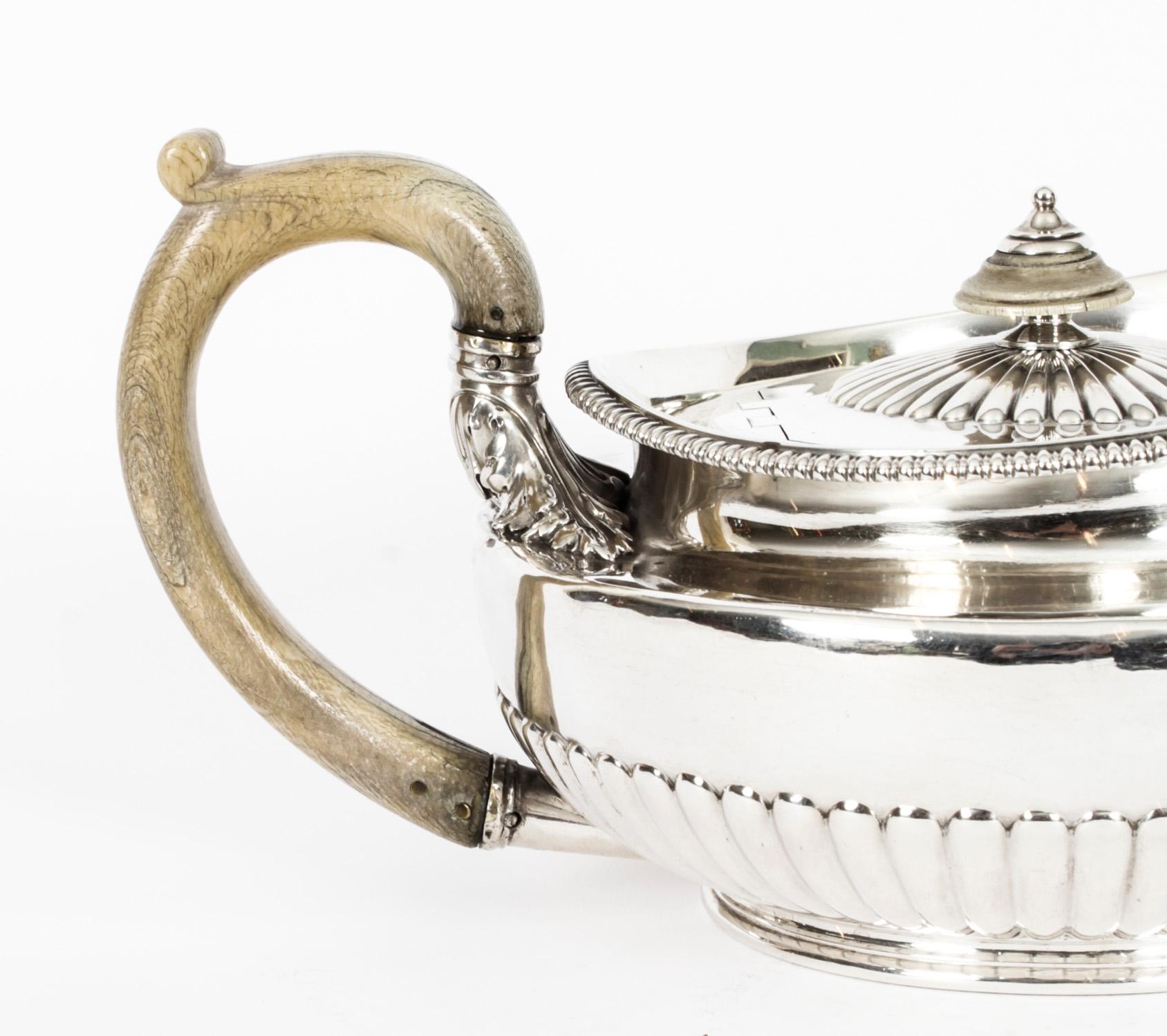 Antique Rare Georgian Sterling Silver Teapot by Paul Storr 1817, 19th Century For Sale 7