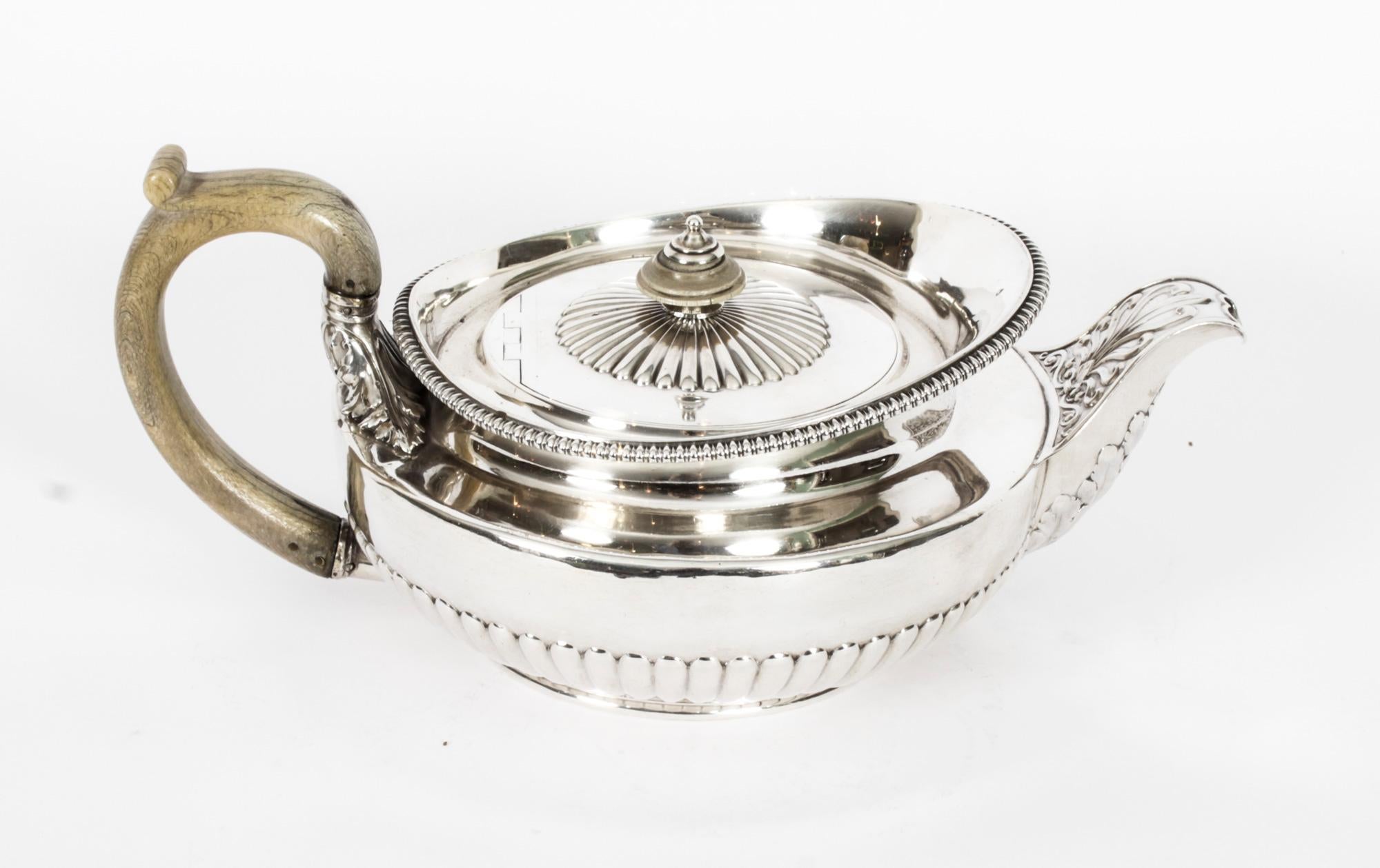 Antique Rare Georgian Sterling Silver Teapot by Paul Storr 1817, 19th Century For Sale 12