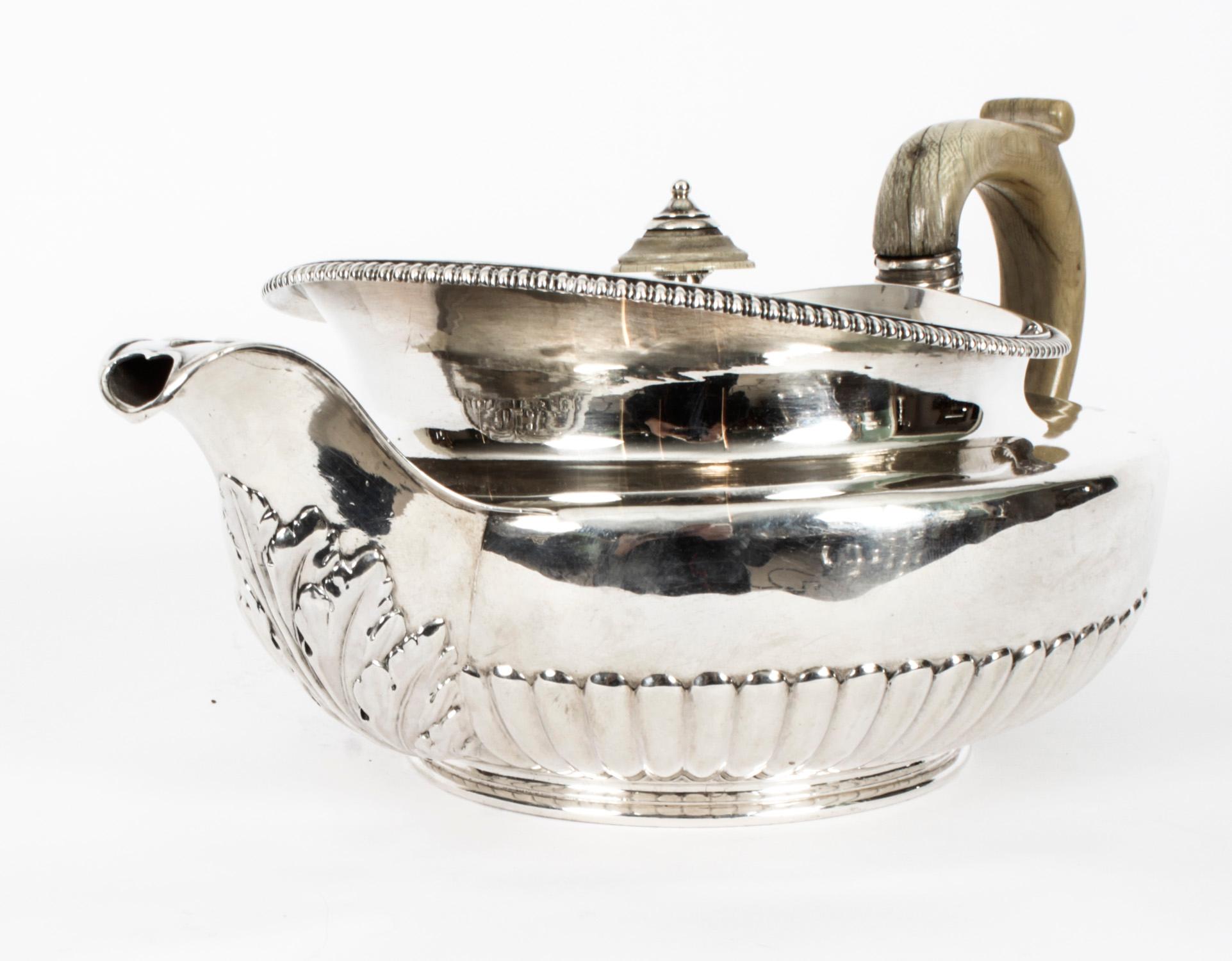 George III Antique Rare Georgian Sterling Silver Teapot by Paul Storr 1817, 19th Century For Sale