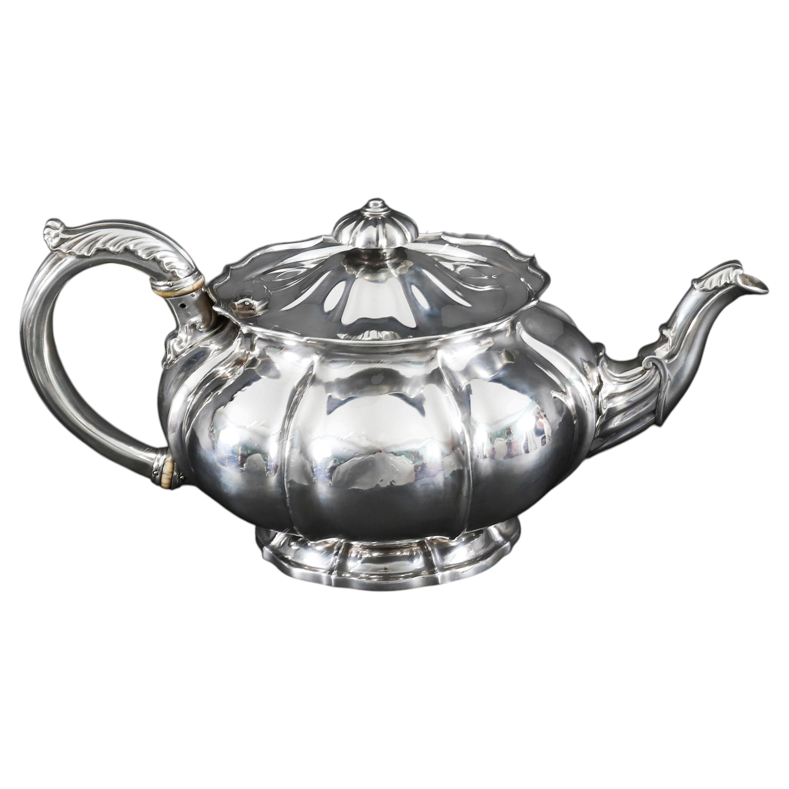 Antique Rare Georgian Sterling Silver Teapot by Paul Storr 19th Century