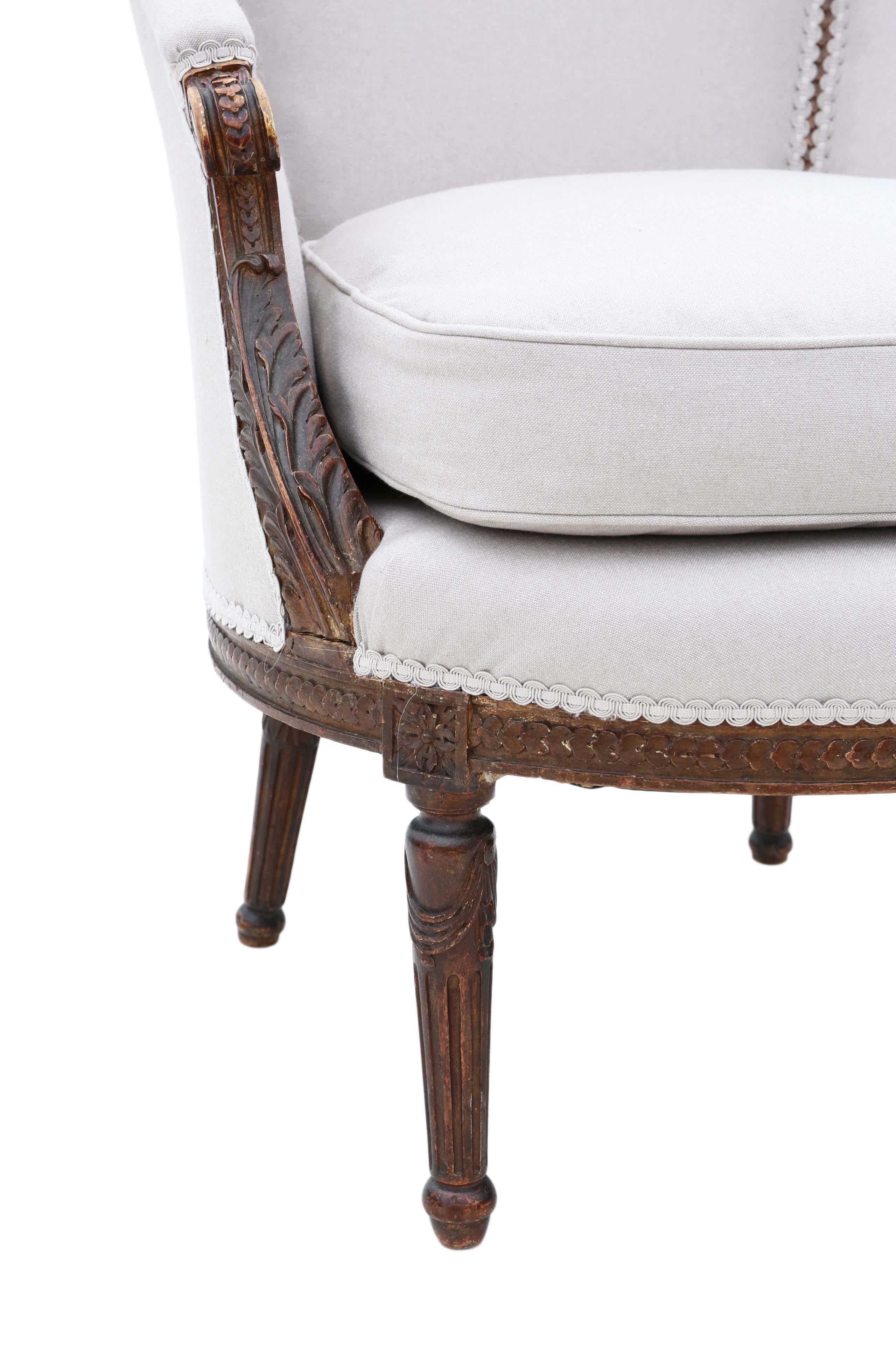 Antique Rare Gilt 19th Century Chair Armchair 6