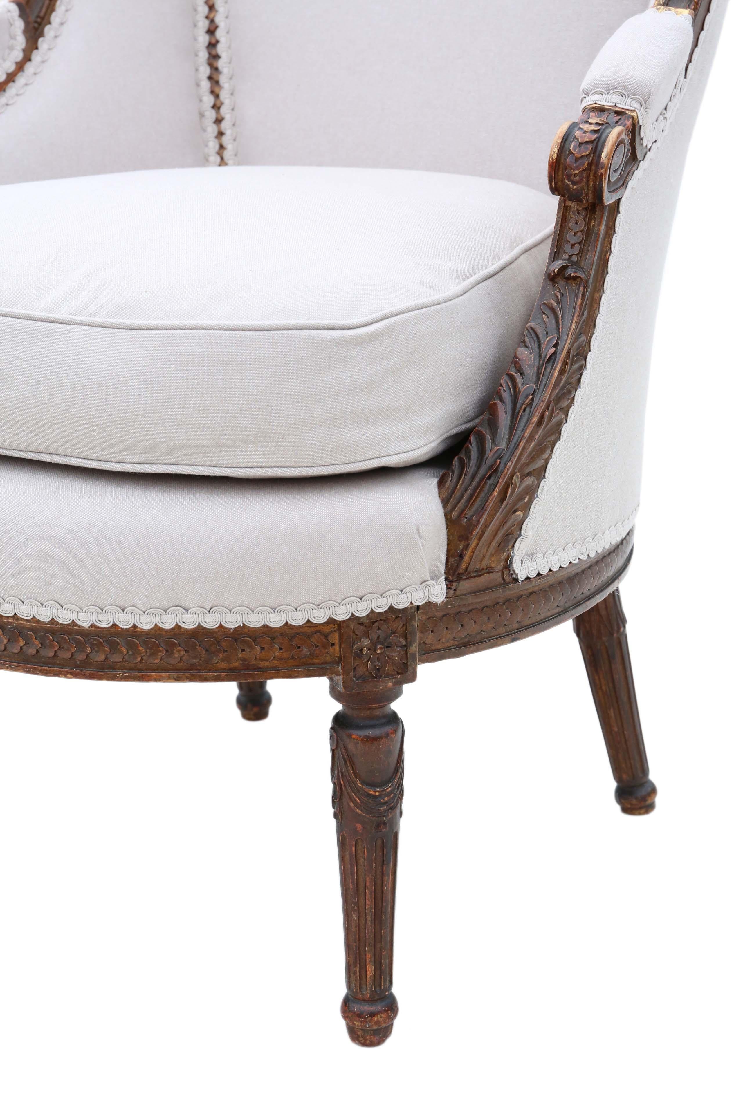 Antique Rare Gilt 19th Century Chair Armchair 7