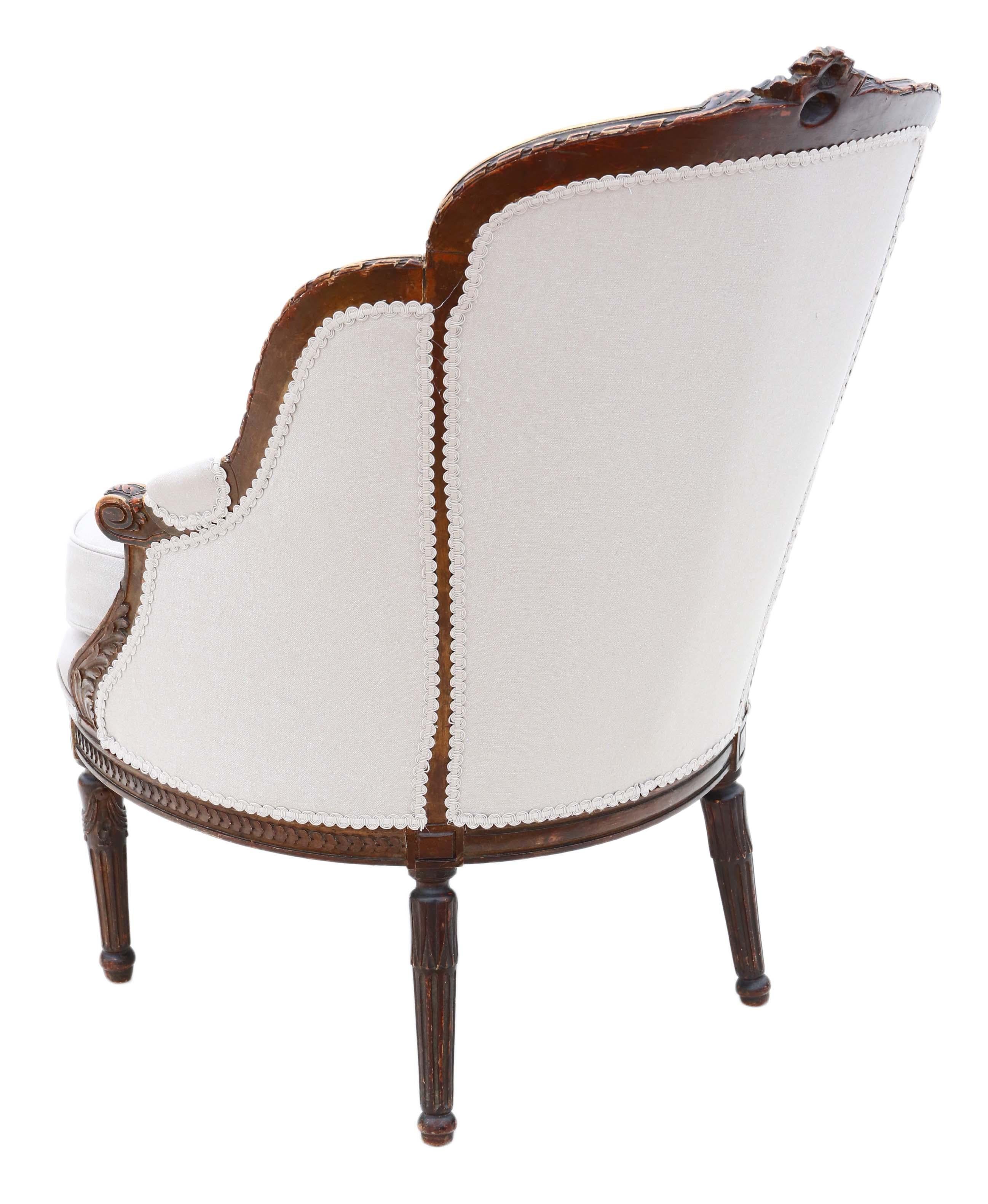 Giltwood Antique Rare Gilt 19th Century Chair Armchair