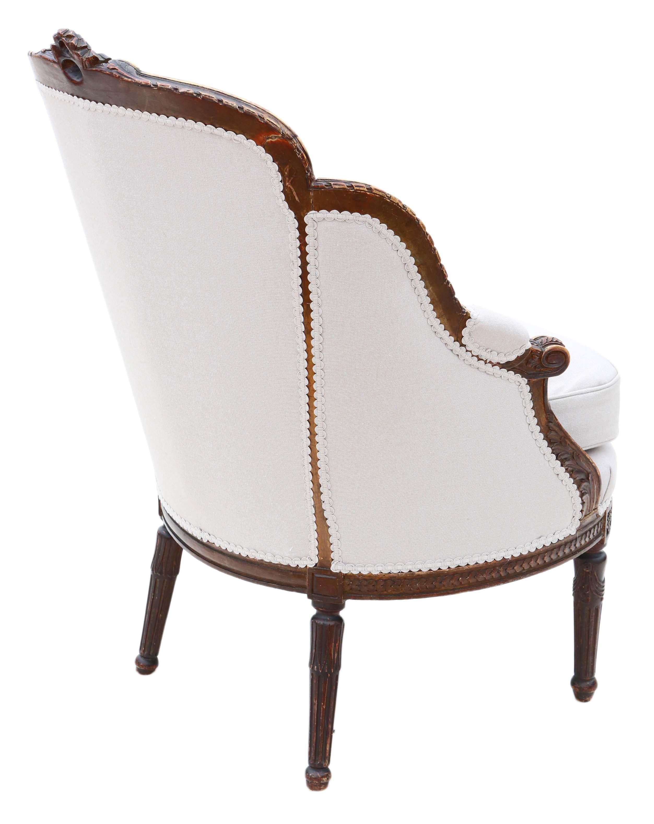 Antique Rare Gilt 19th Century Chair Armchair 1
