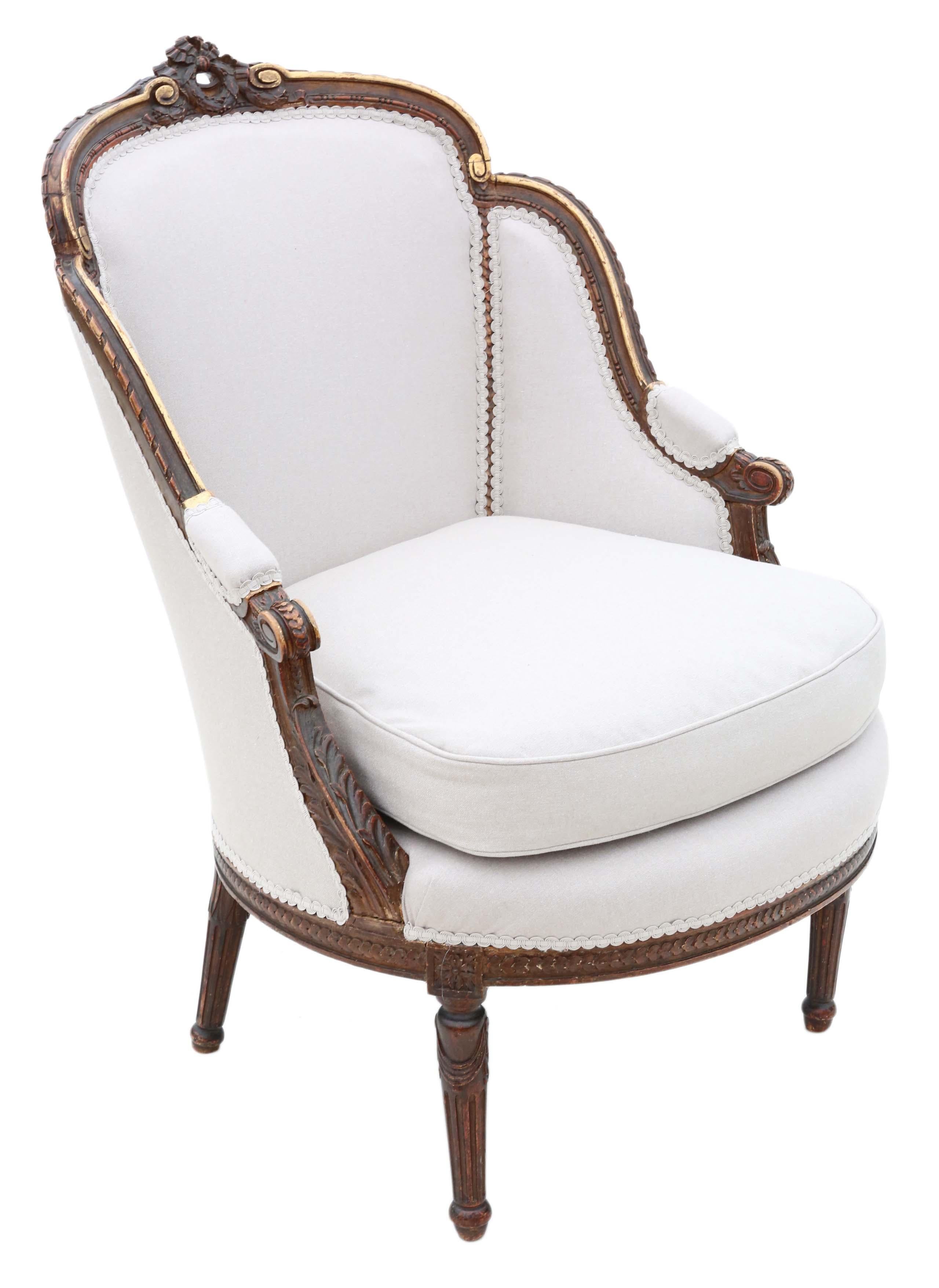 Antique Rare Gilt 19th Century Chair Armchair 2