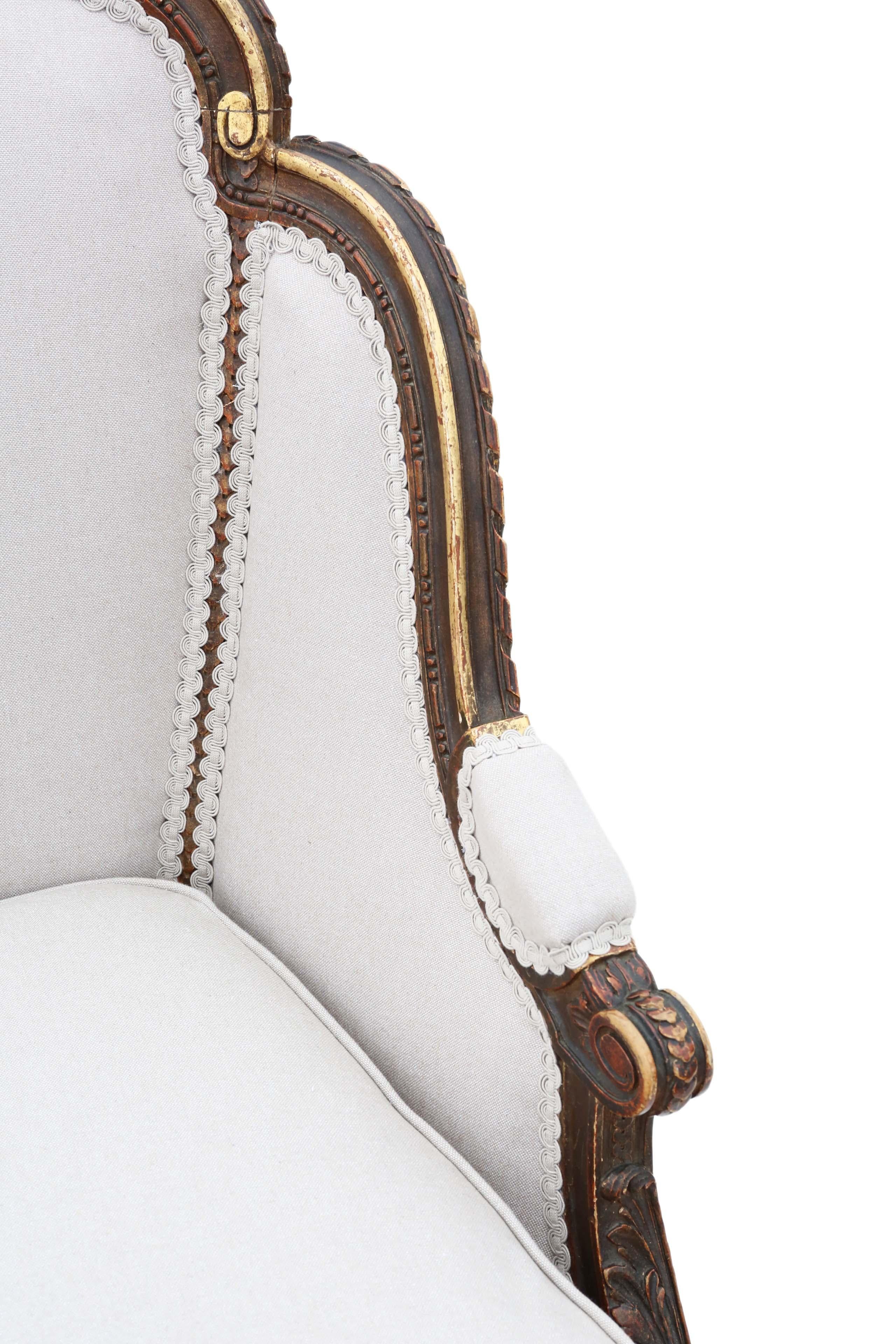 Antique Rare Gilt 19th Century Chair Armchair 4