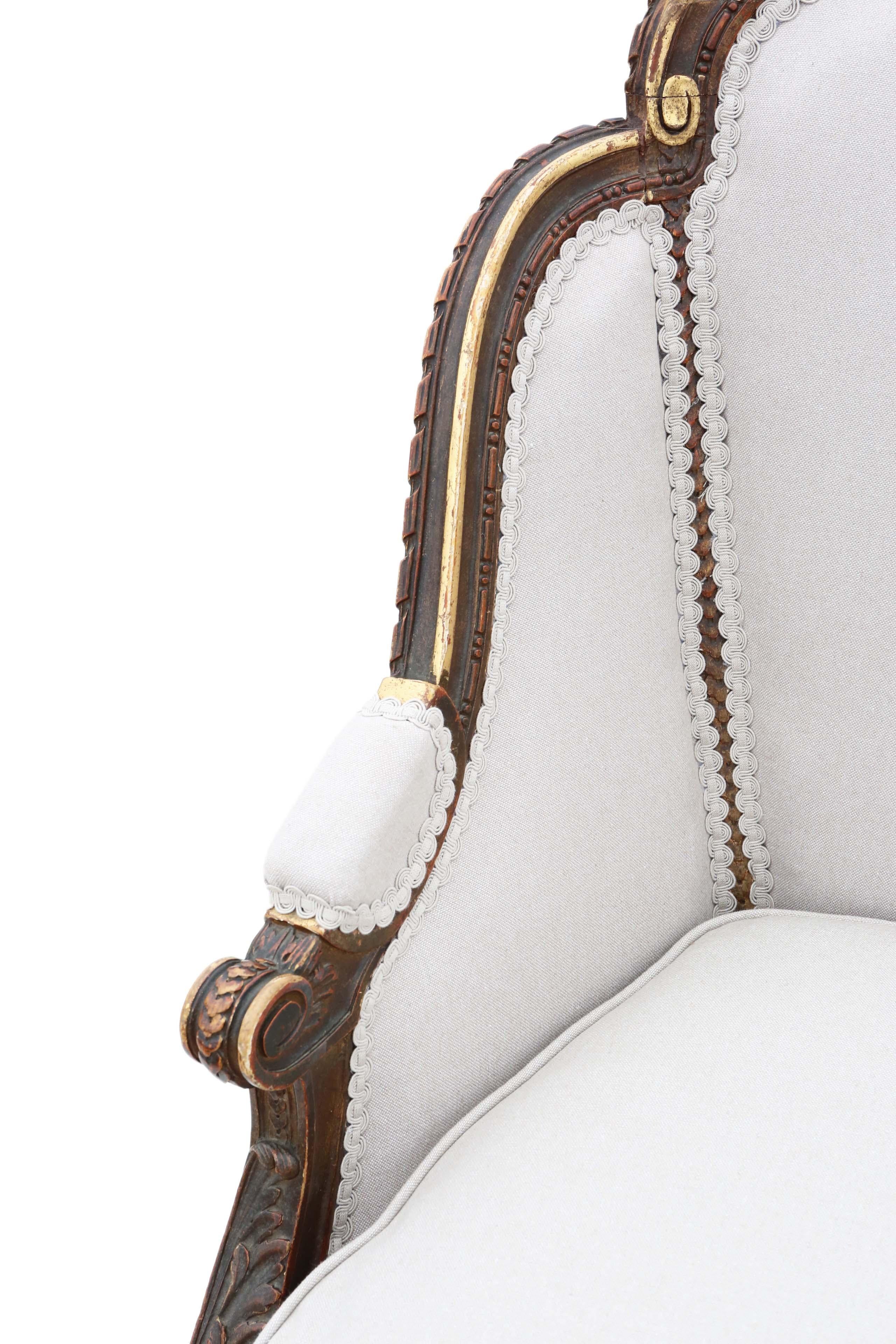 Antique Rare Gilt 19th Century Chair Armchair 5