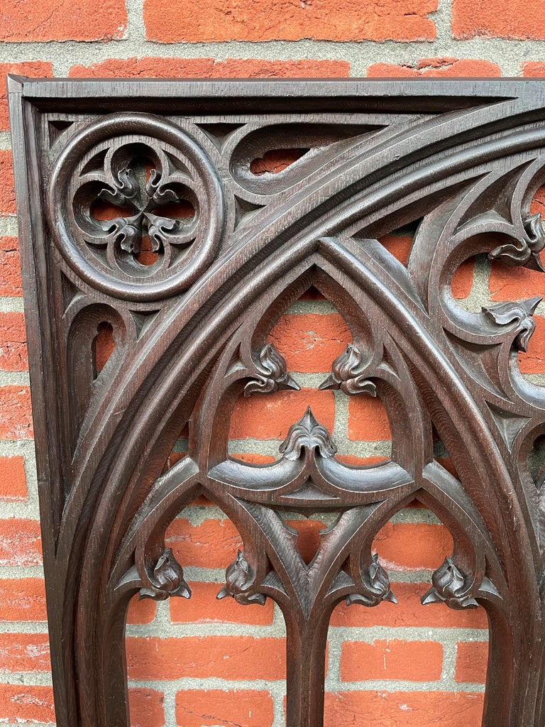 Antique and Rare Hand Carved Oak Gothic Revival Church or Monastery ...