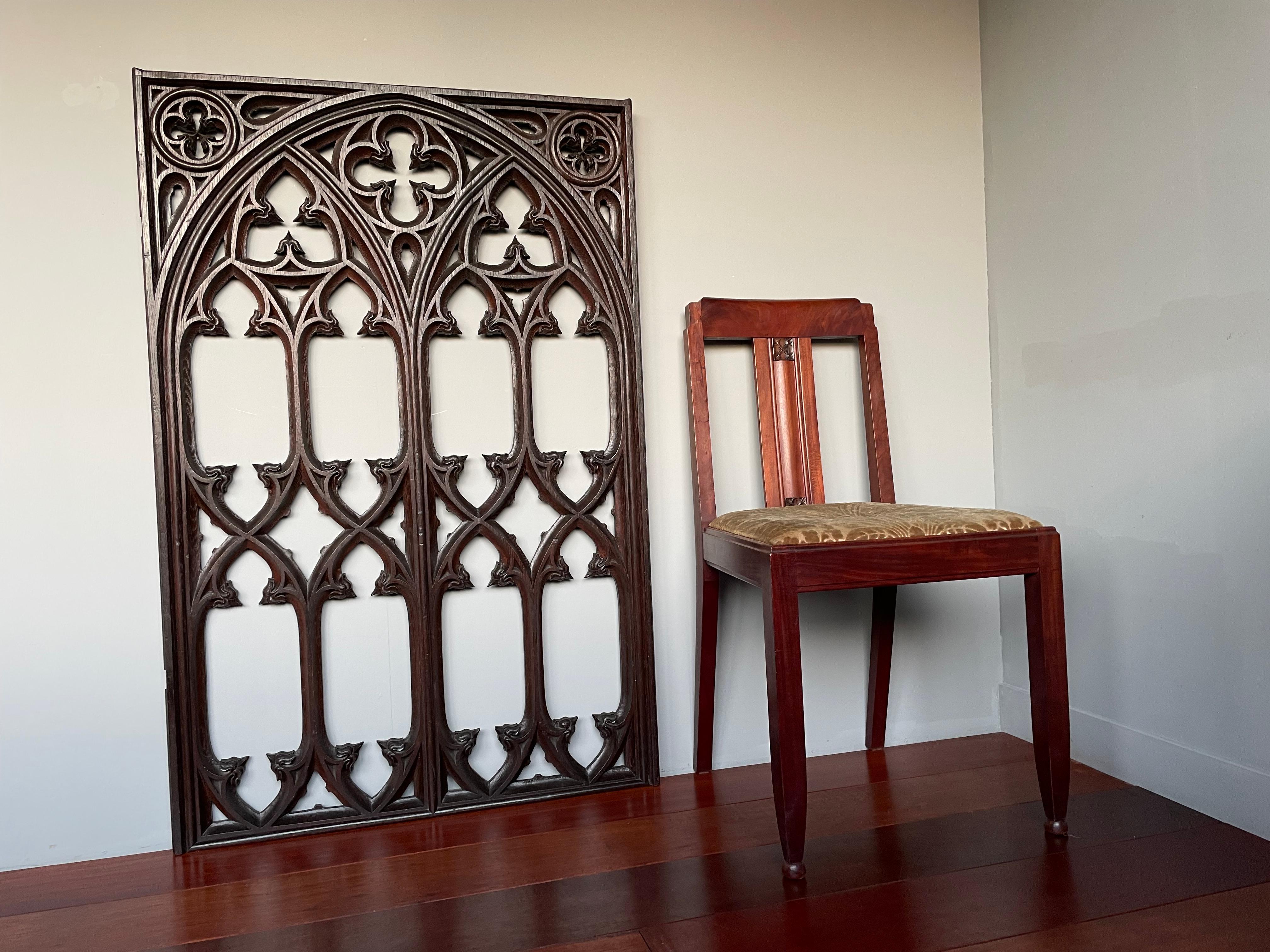 Top quality carved and large size Gothic window frame decoration. 

If you are looking for rare and stylish antiques in the Gothic style then this hand carved piece of top quality workmanship from the late 1800s could be yours to enjoy soon. If