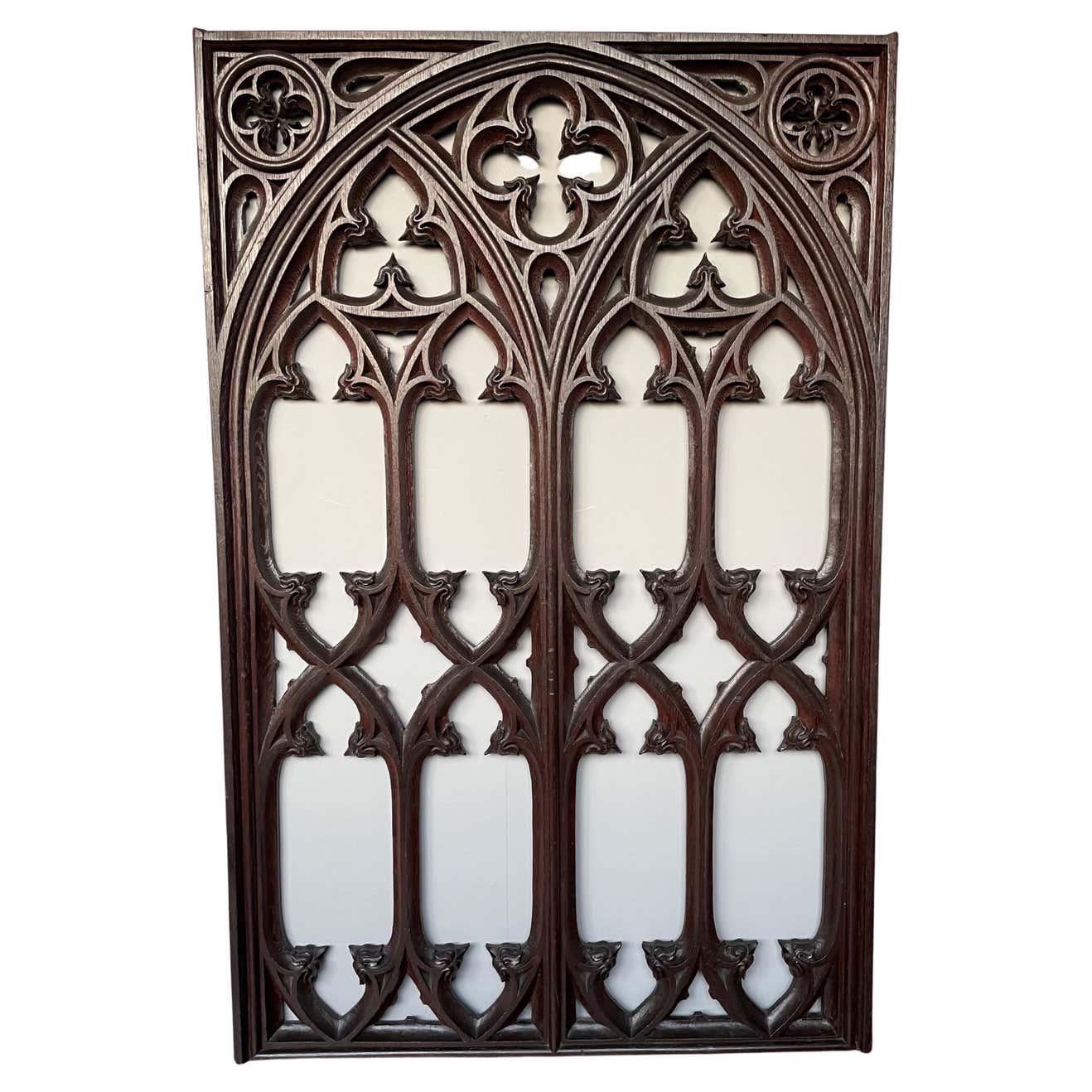 Antique and Rare Hand Carved Oak Gothic Revival Church or Monastery ...