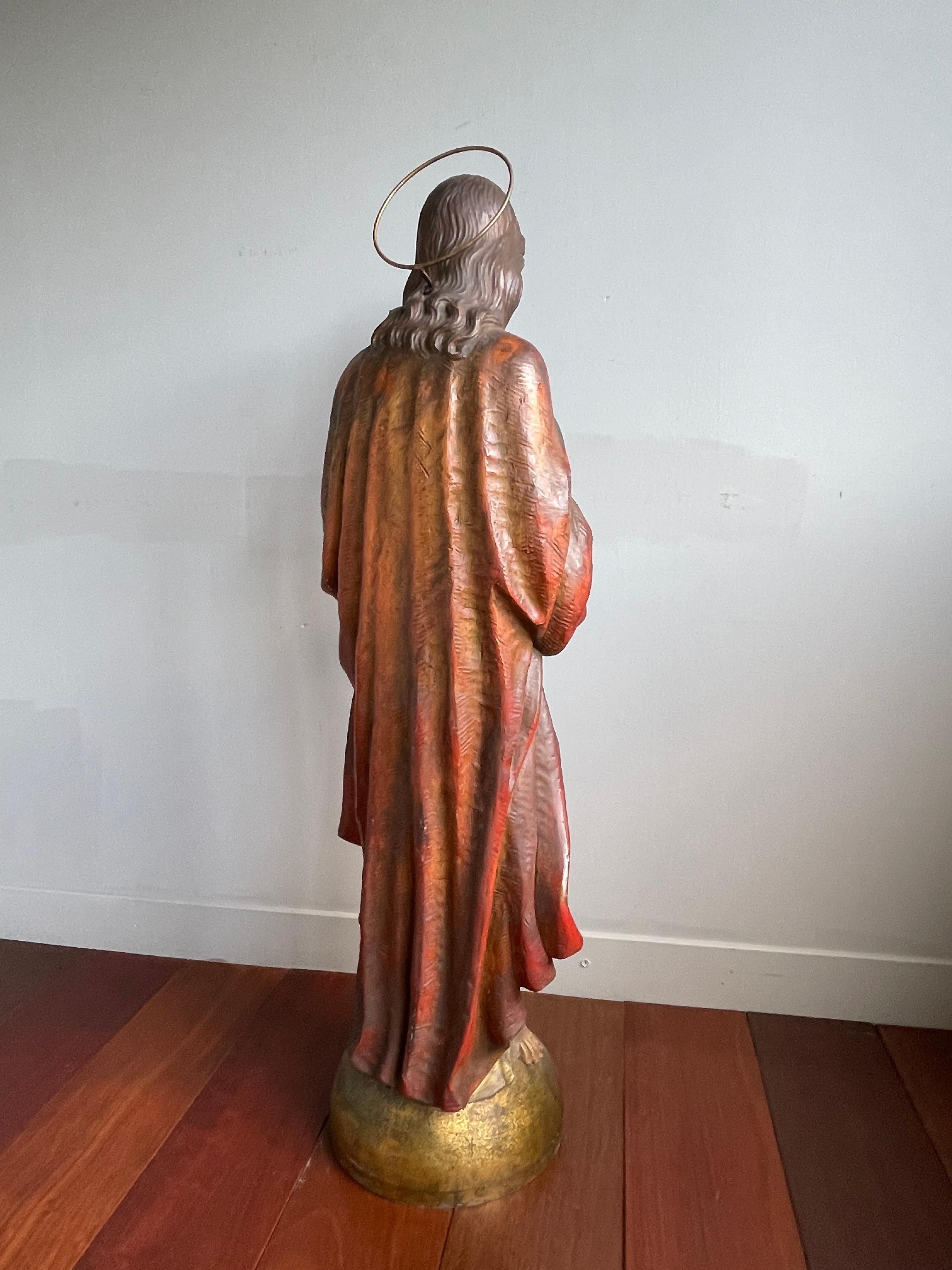 statue religieuse plâtre ancienne