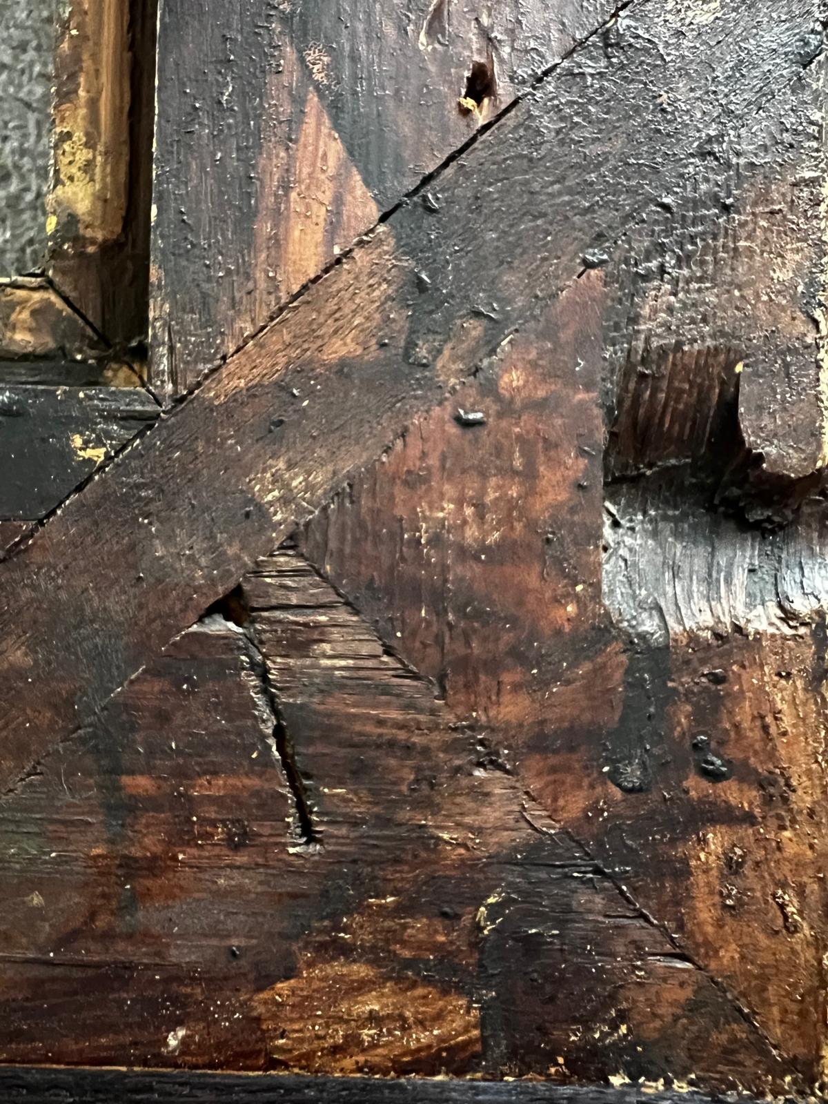 Bois doré Ancien cadre italien rare, doré et sculpté à la main, début du 17ème siècle en vente
