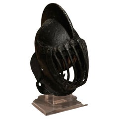 Antique Rare Italian Renaissance Tournament Helmet 1520-1550 with Original Stand