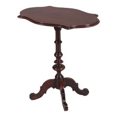 Antique Rare Italian Tilt-Top Table Dessert Table Carved and Turned Solid Walnut