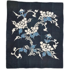 Japanische indigoblaue antike Boro Futon-Deckendecke oder Wandtafel