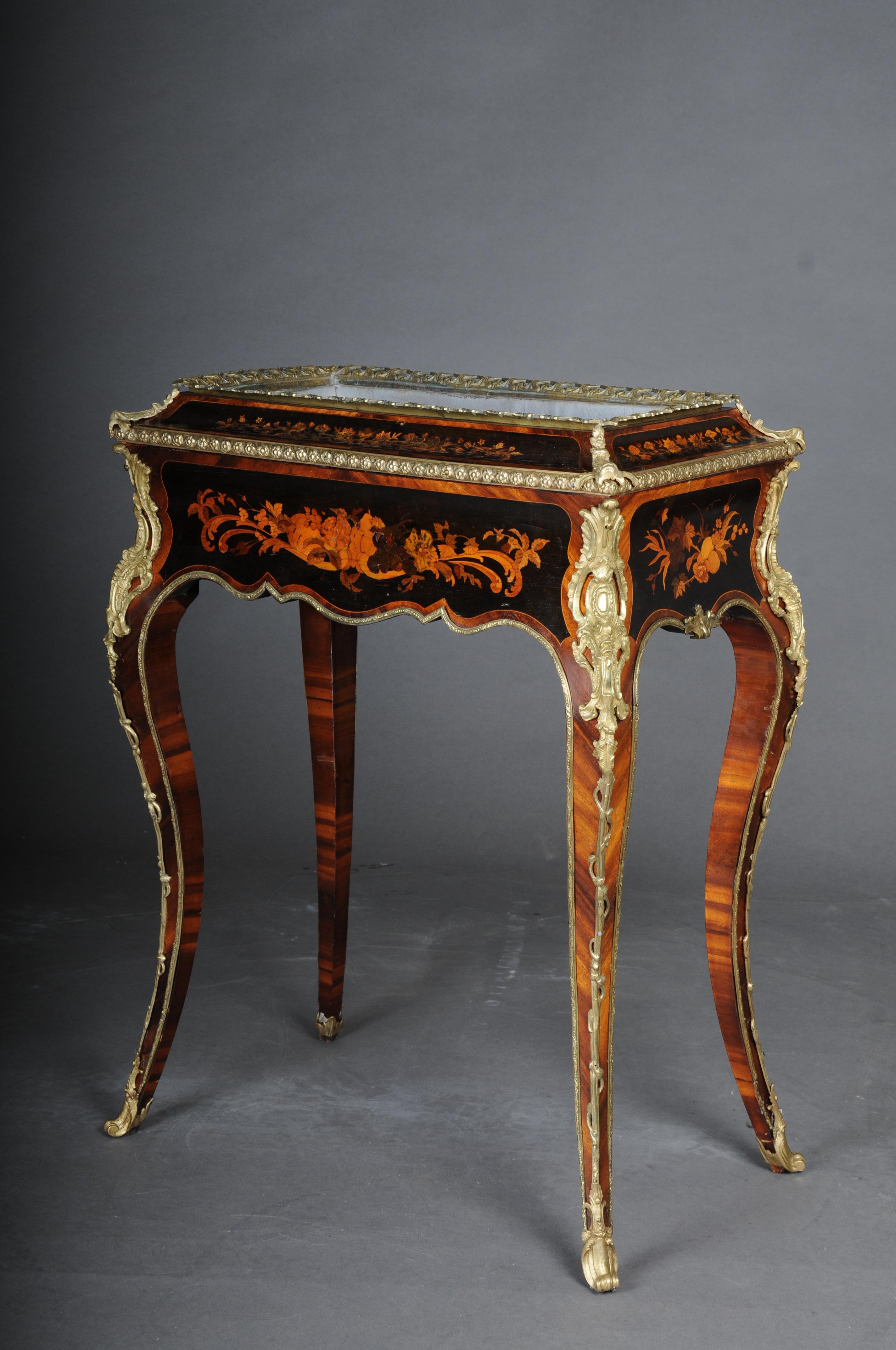 Inlay Antique rare Jardiniere side table Napoleon III For Sale