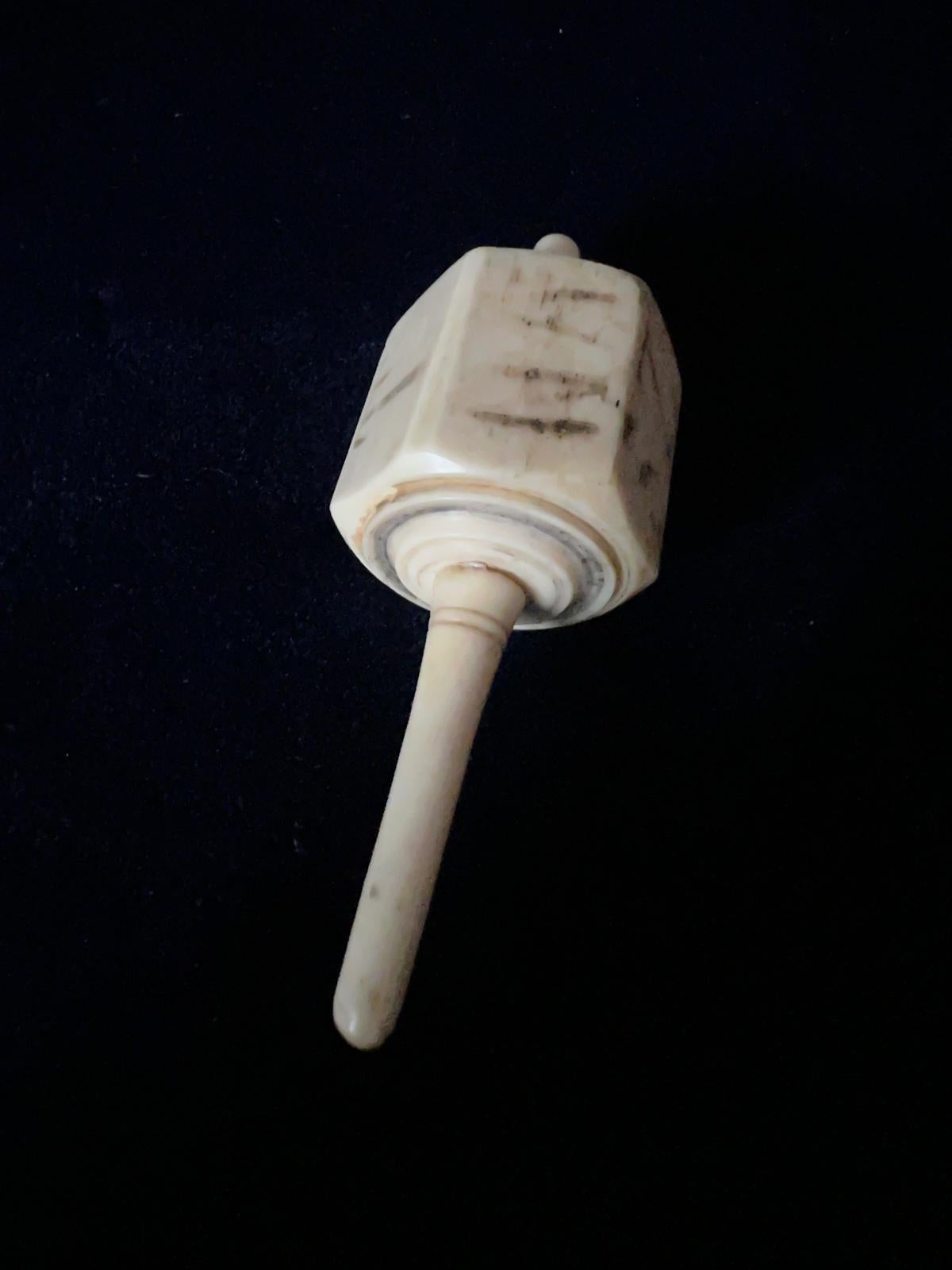 Hand-Crafted Antique Rare Judaica Dreidel Germany 19th Century For Sale