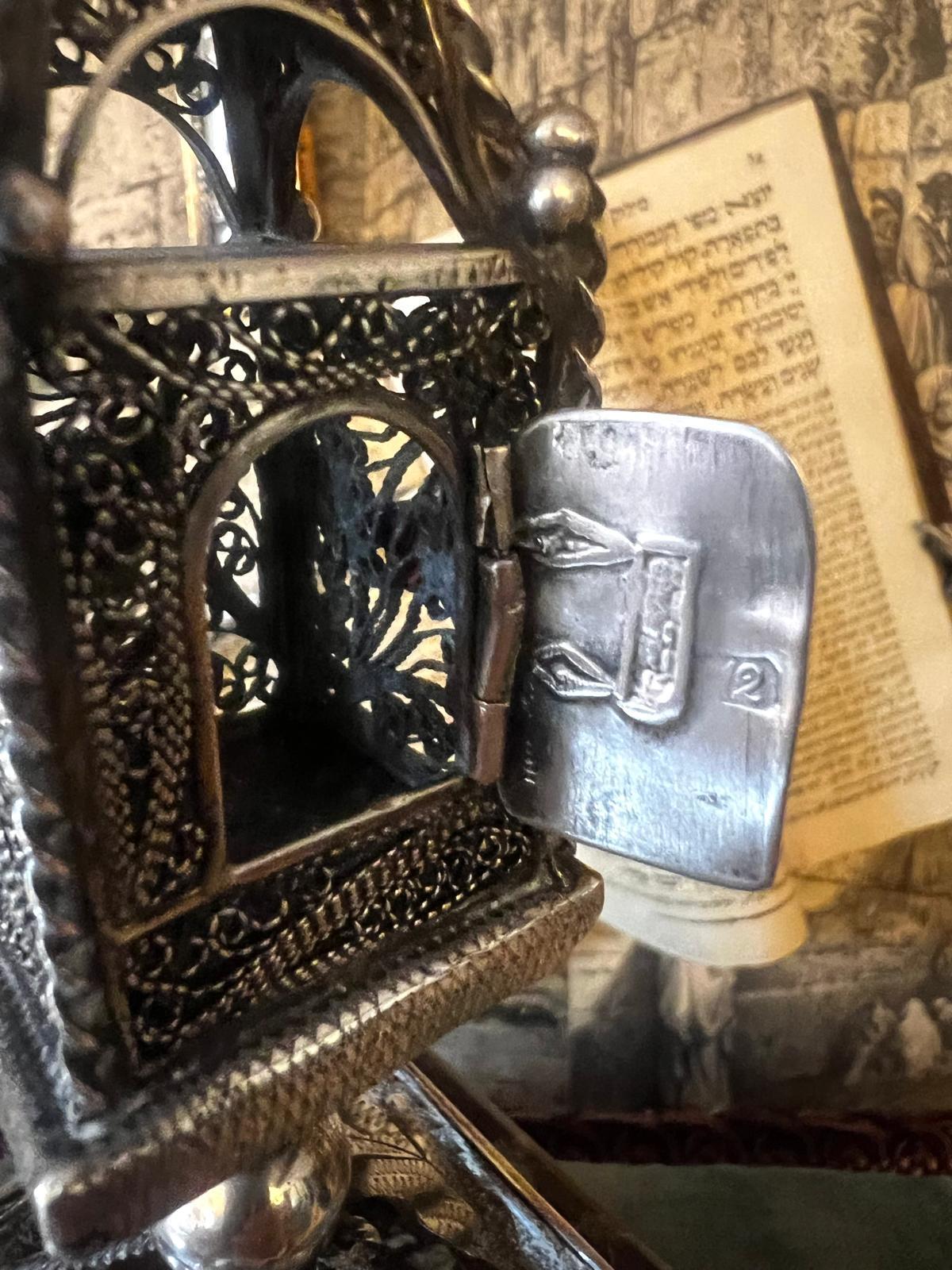 18th Century Antique Rare Judaica Silver Spice Tower 18th century Germany For Sale
