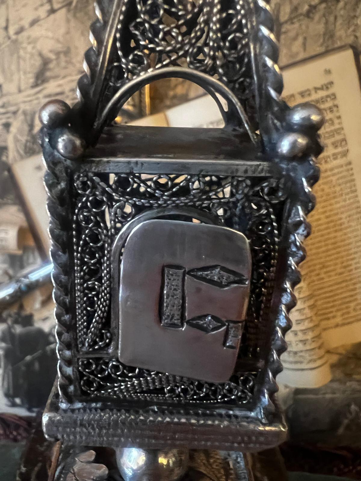 Antique Rare Judaica Silver Spice Tower 18th century Germany For Sale 3
