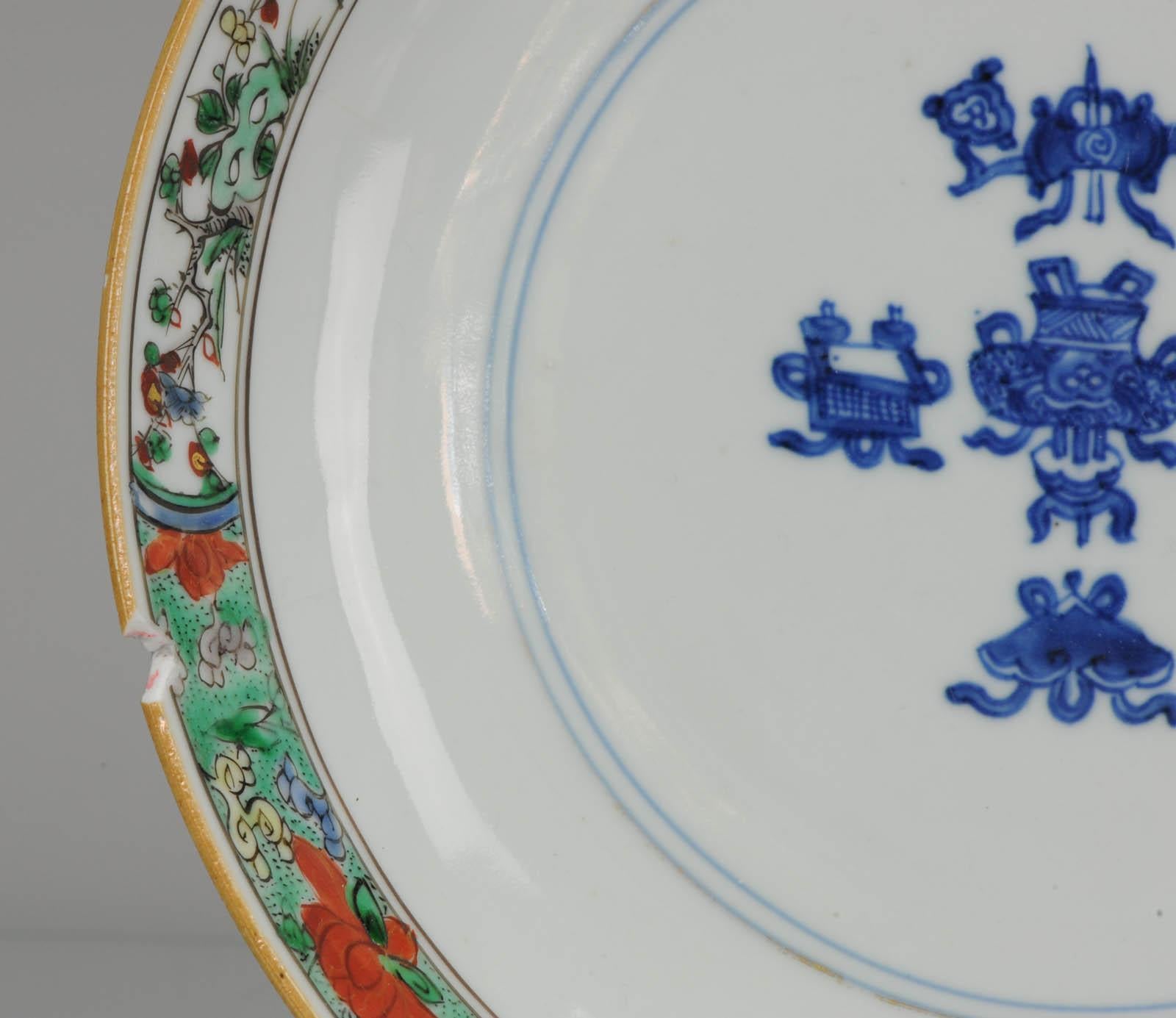 Ancienne et rare assiette famille verte en porcelaine chinoise Kangxi datant d'environ 1700 en vente 3
