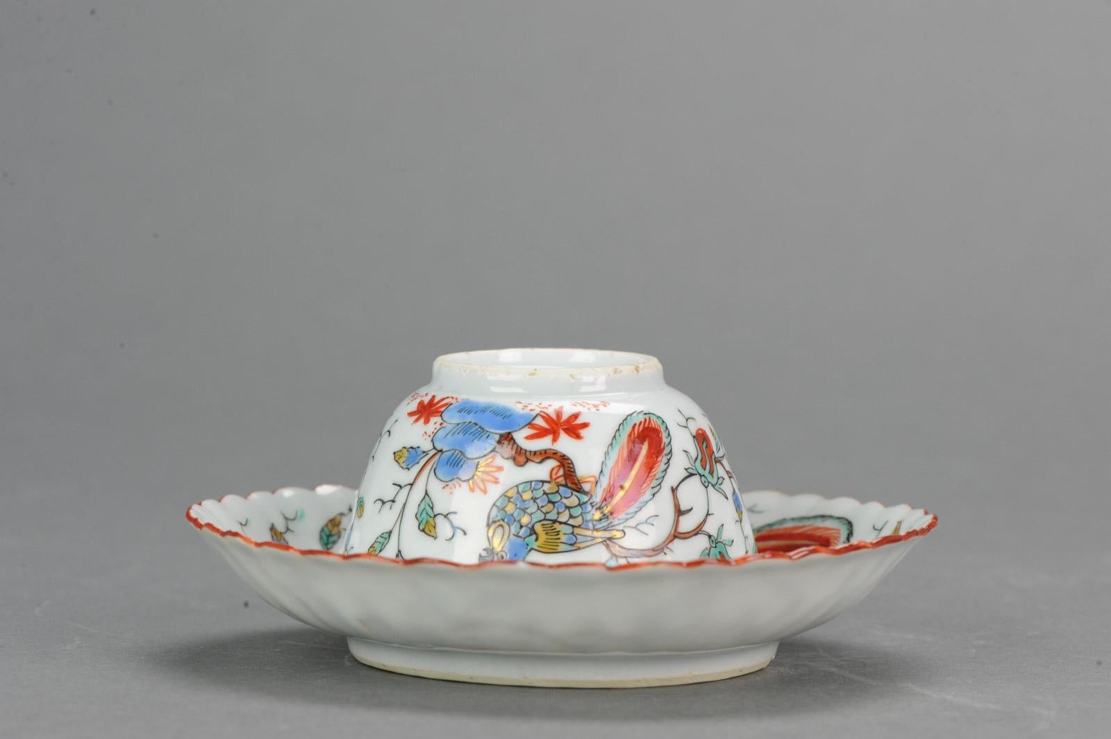 Cinese Antico e raro piatto di porcellana cinese del periodo Kangxi Amsterdam Bont Parrot in vendita