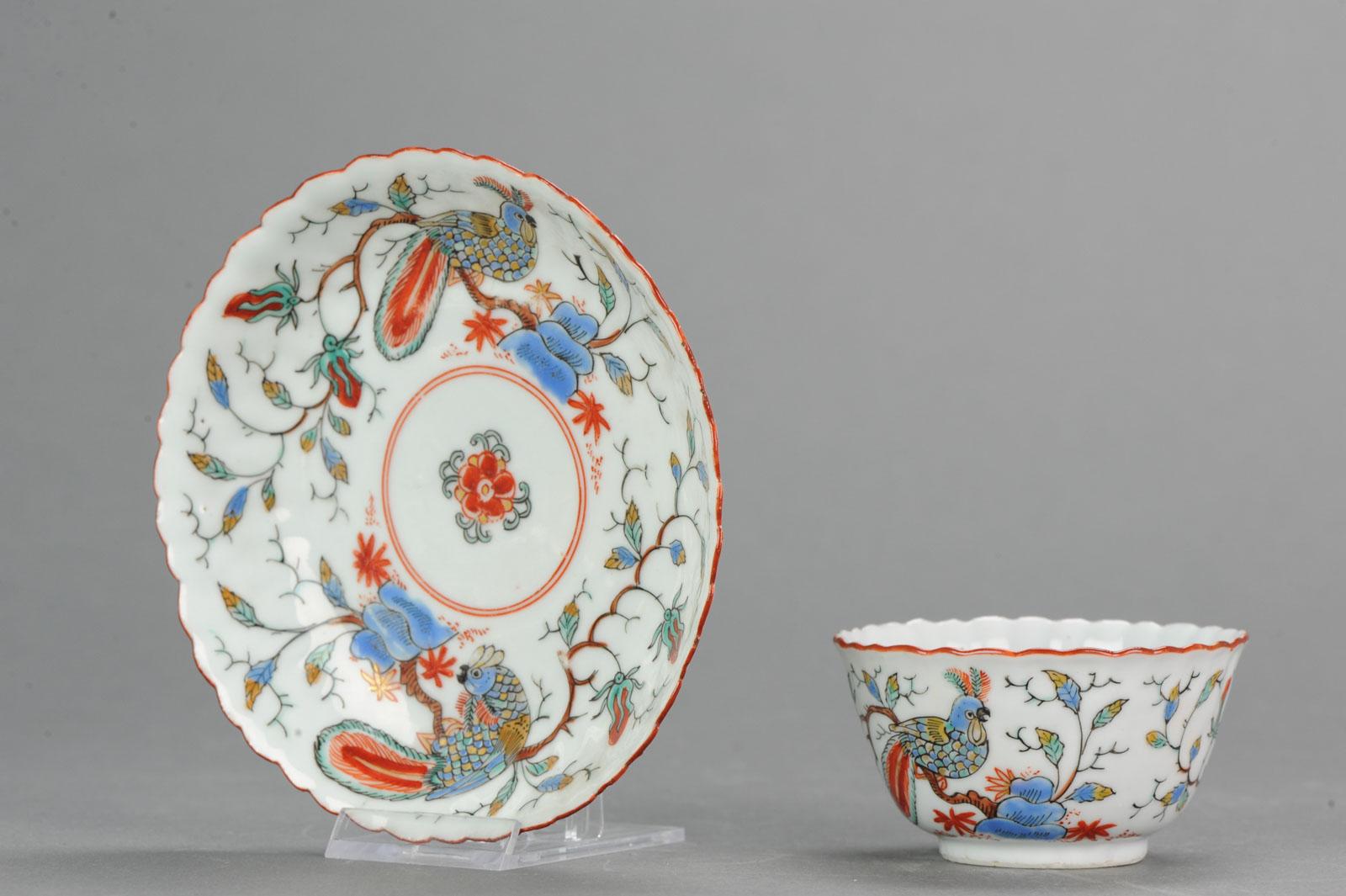XVIII secolo Antico e raro piatto di porcellana cinese del periodo Kangxi Amsterdam Bont Parrot in vendita