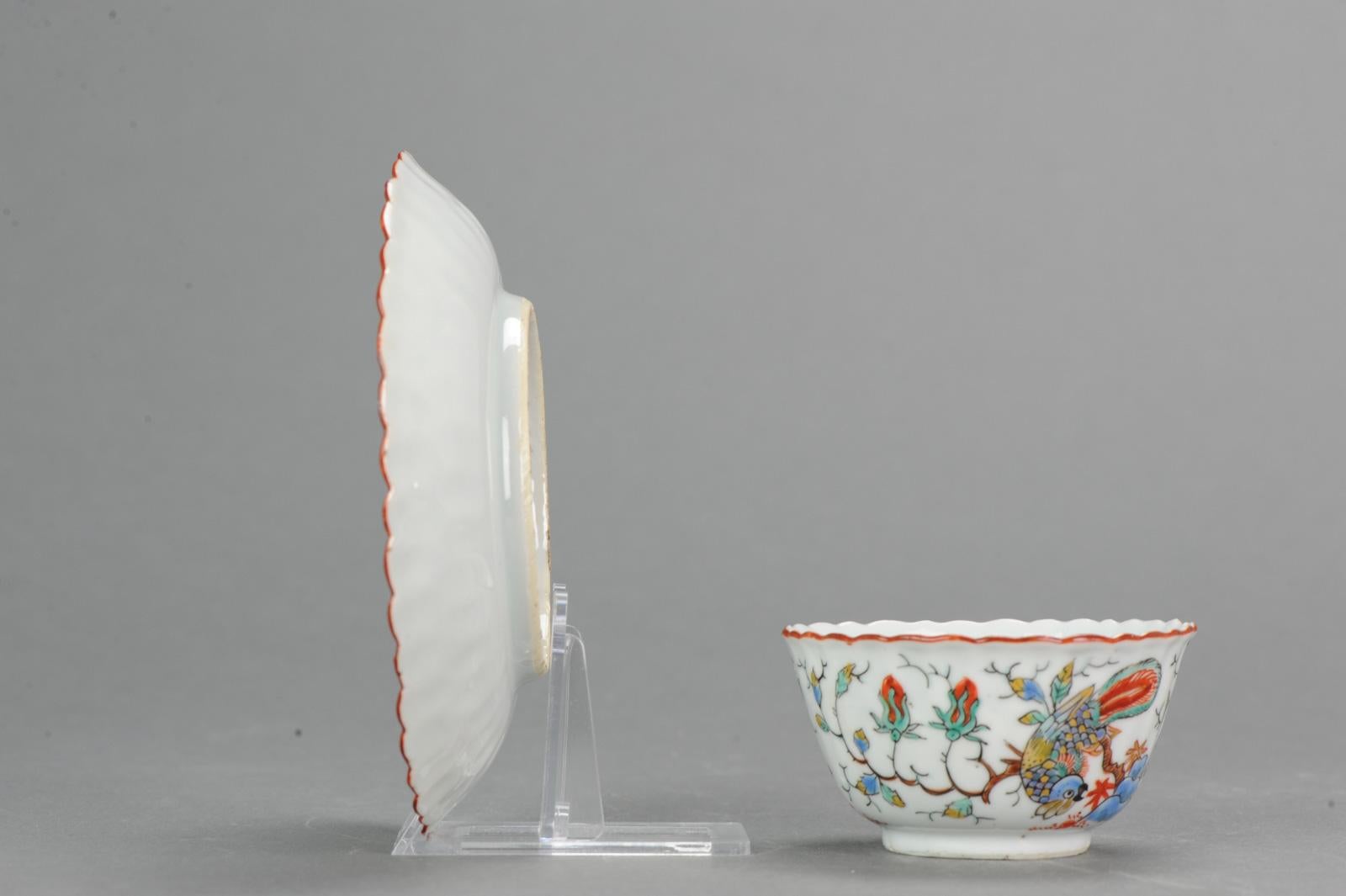Antique Rare Kangxi Period Chinese Porcelain Dish Amsterdam Bont Parrot For Sale 1