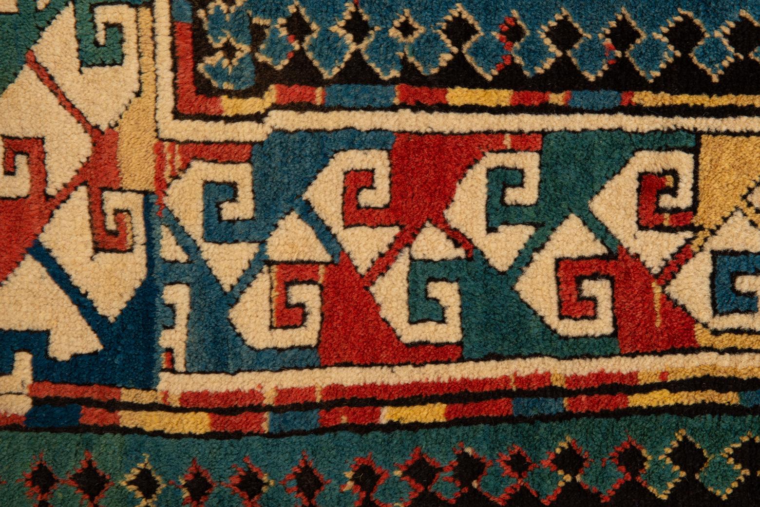 Antike Seltene KAZAK  als Modernes Kunstwerk (Wolle) im Angebot