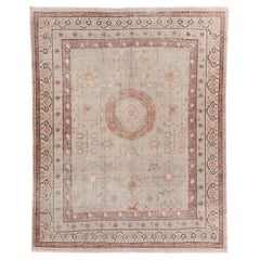 Antique Rare Khotan Carpet, circa 1930s, Gray Field