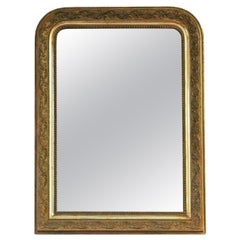 Antique Rare Large 19th Century Gilt Overmantle Wall Mirror