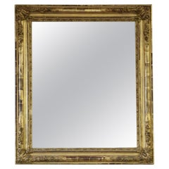 Antique Rare Large 19th Century Gilt Overmantle Wall Mirror