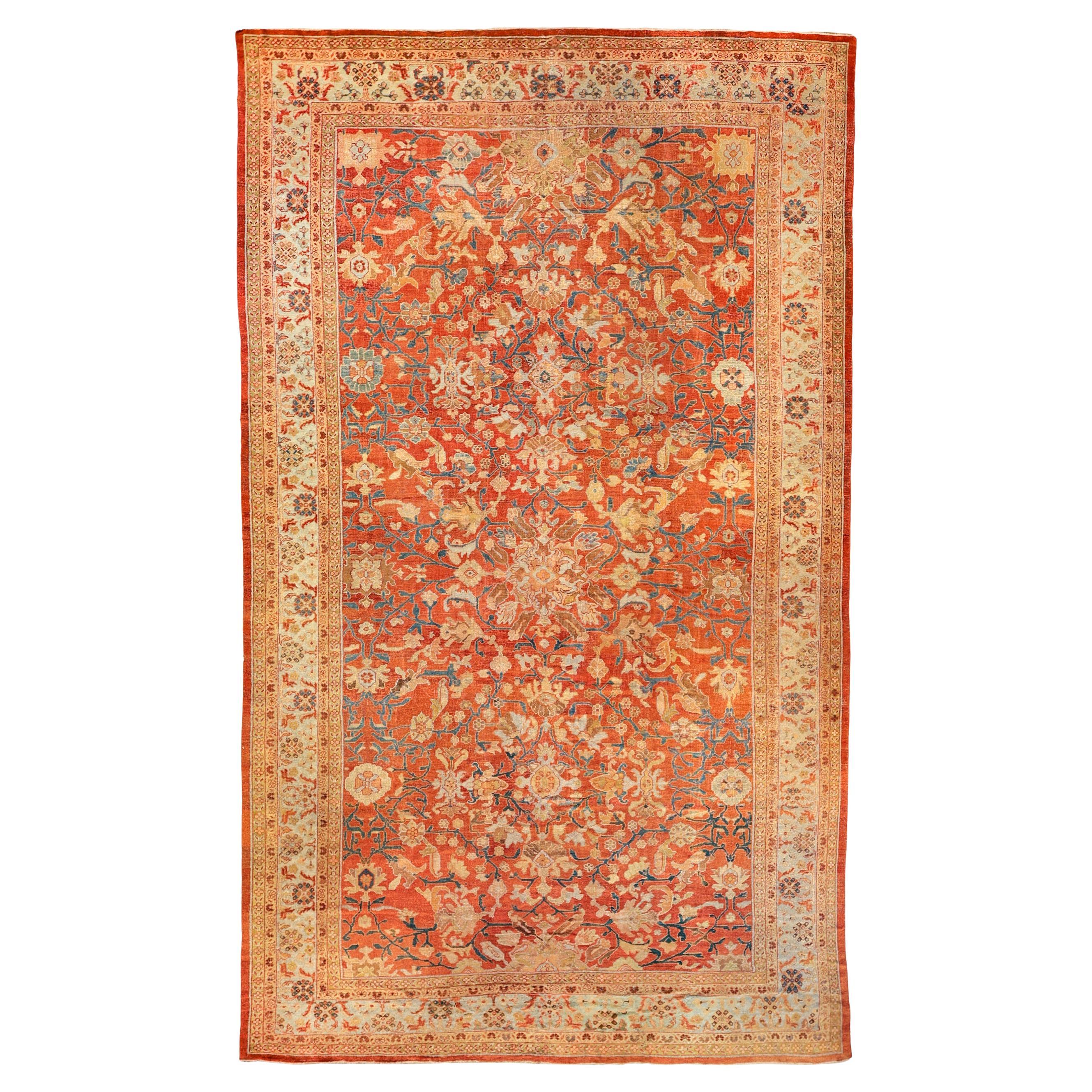 Antique rare & large Sultanabad rug 19th century For Sale