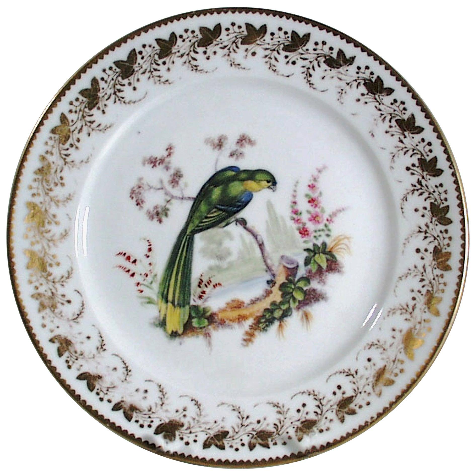 Antique London-Decorated Paris Porcelain Plate Probably by Thomas Randall