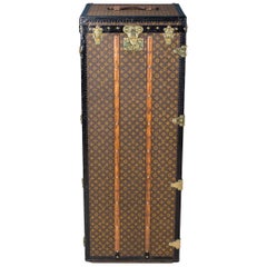 Antique Rare Louis Vuitton Monogram Malle Penderie Trunk, circa 1910