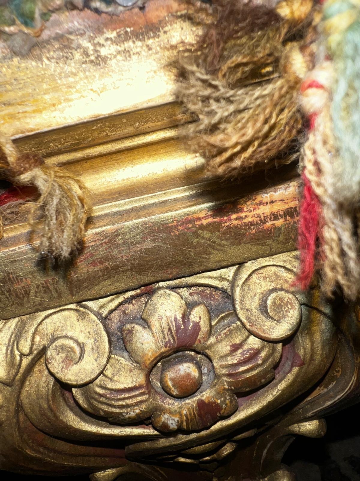 Louis XIV Style Carved Giltwood Tapestry Upholstered Armchair For Sale 6