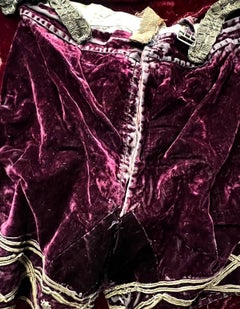 Antique Rare Louis XVI Velvet Gold Embroidery Pants Display Paris 18th Century