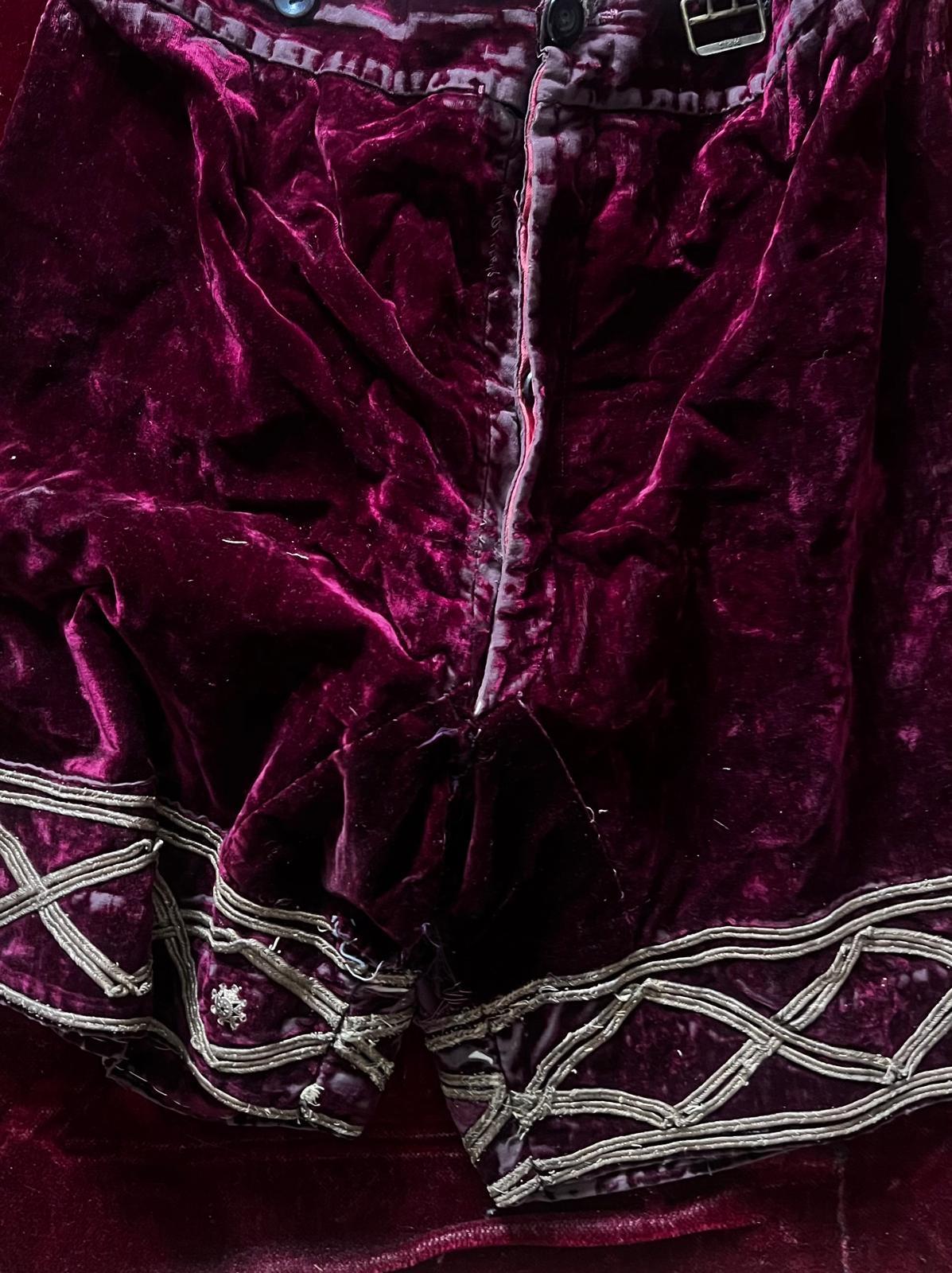 Antico Raro Luigi XVI Velluto Ricamo Oro Pantaloni Esposizione Parigi 18° Secolo In condizioni buone in vendita a Doha, QA