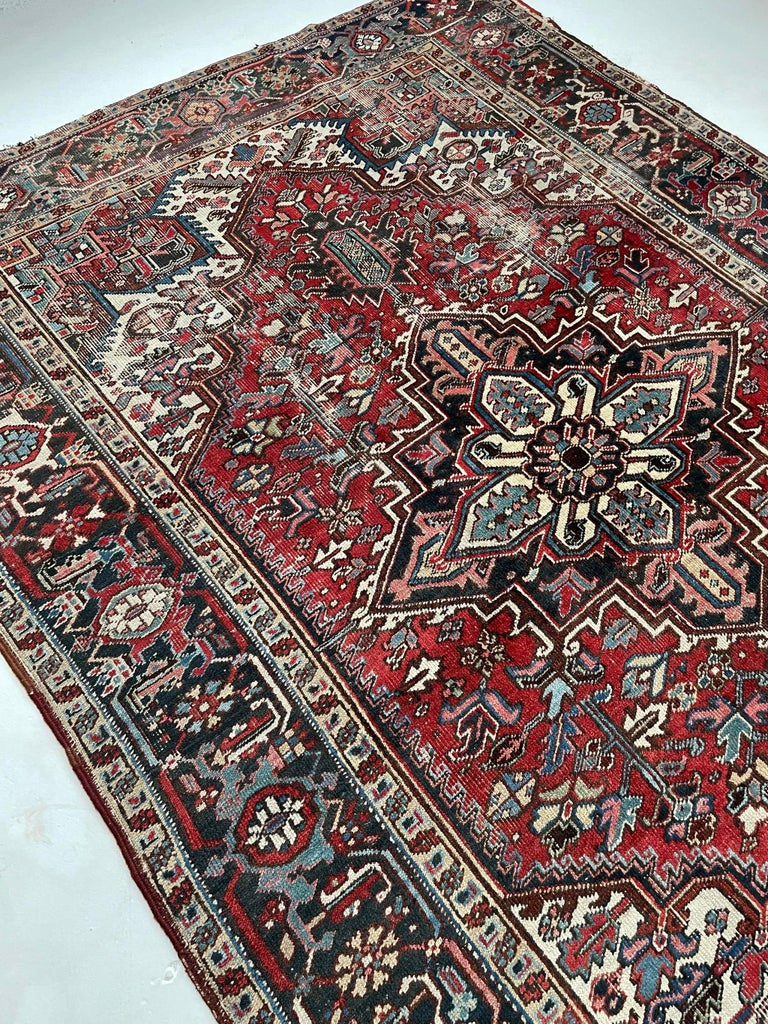 Antique Rare Medium Heriz Pocket-Size Rug, circa 1930's For Sale at 1stDibs