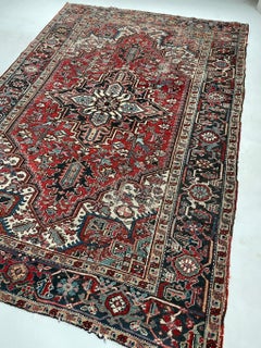 Antique Rare Medium Heriz Pocket-Size Rug, circa 1930's
