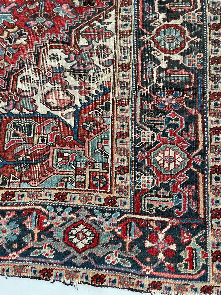 Antique Rare Medium Heriz Pocket-Size Rug, circa 1930's For Sale at 1stDibs