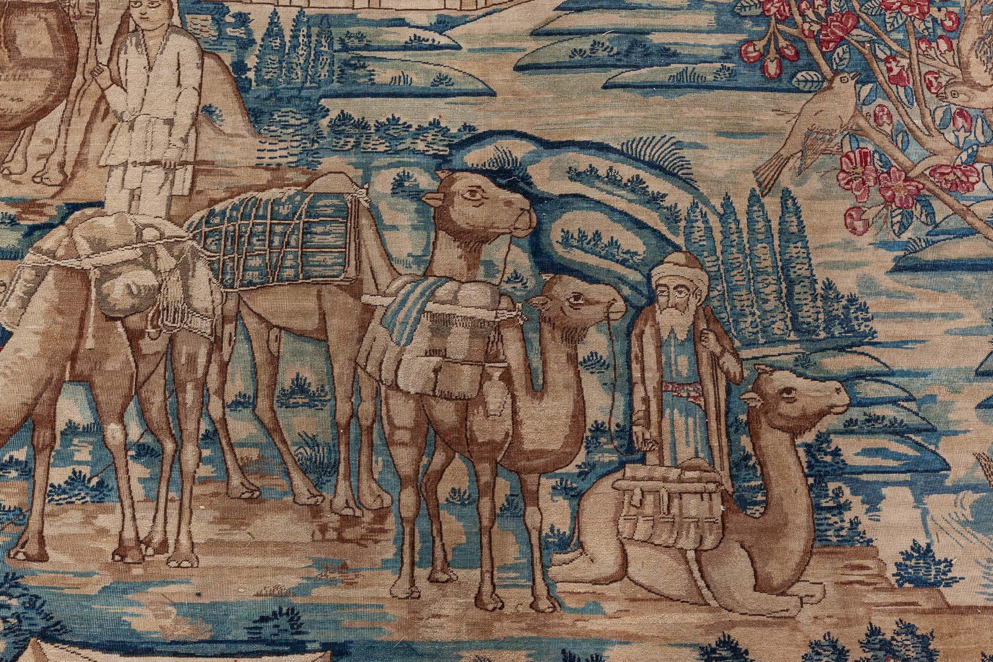 Antiker seltener biblischer Bildteppich (Persisch) im Angebot