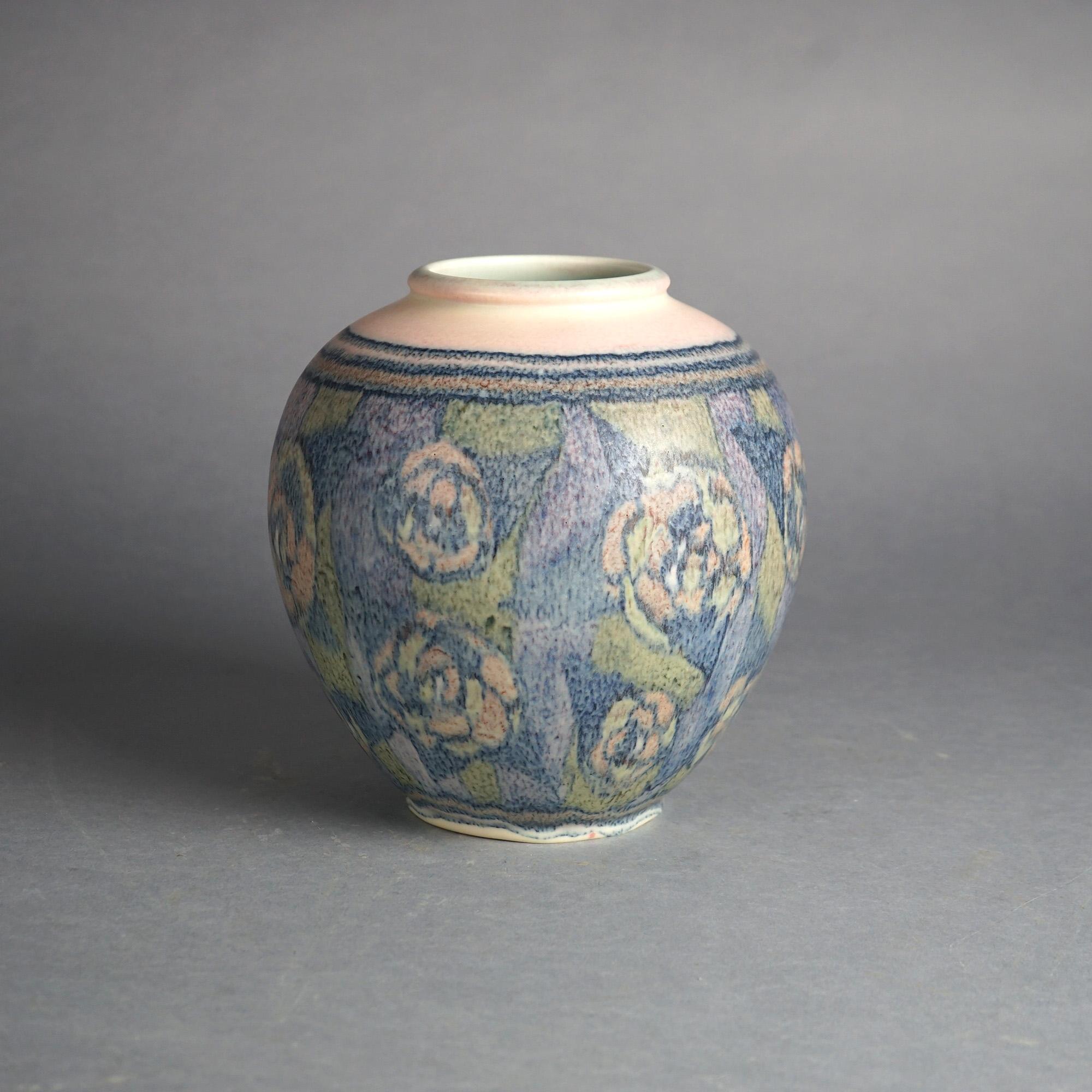 20th Century Antique & Rare Rookwood 50th Anniversary Bulbous Presentation Vase by Jensen For Sale