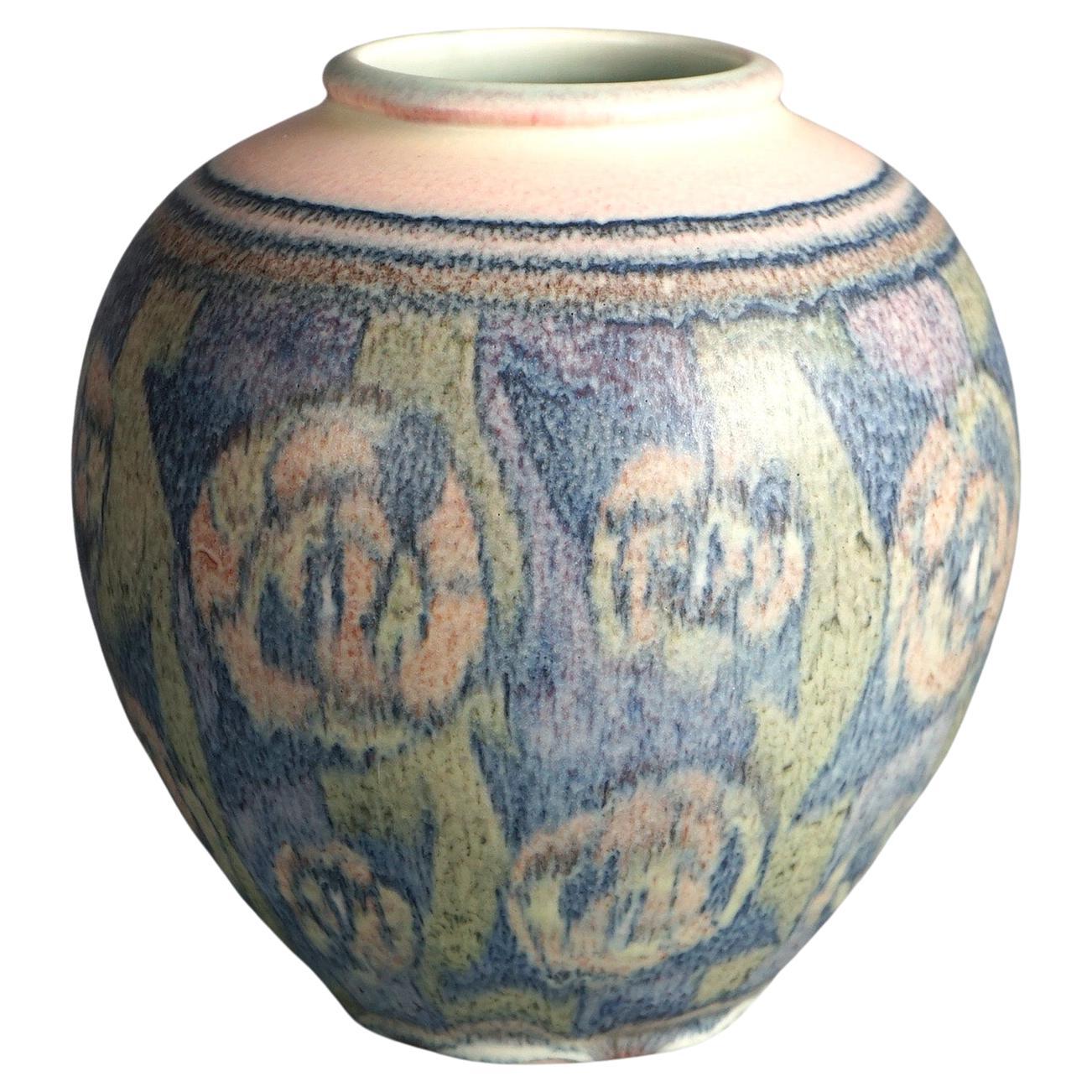 Antique & Rare Rookwood 50th Anniversary Bulbous Presentation Vase by Jensen For Sale