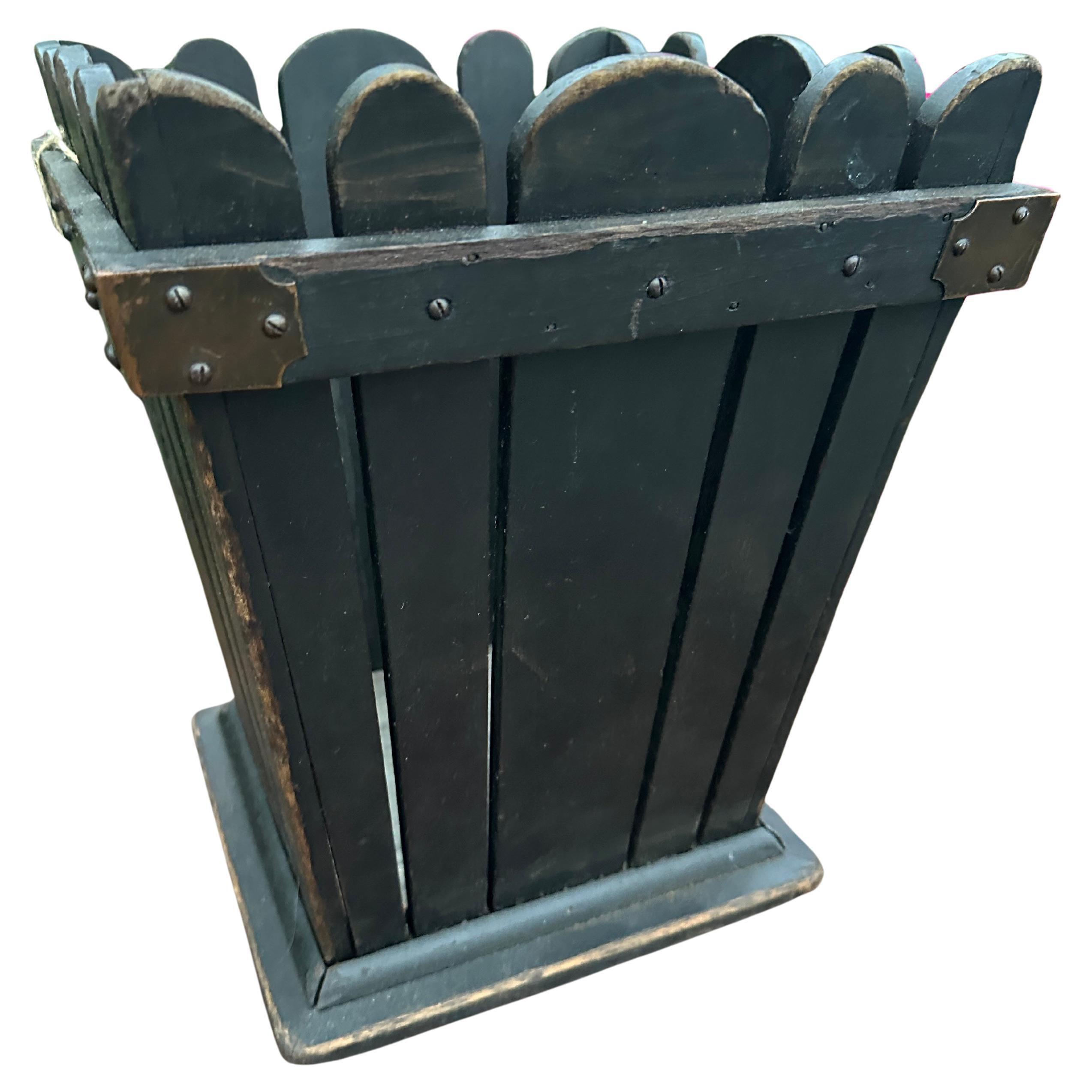 ANTIQUE rare "ROYCROFT"   waste basket    Stickley era  w7612 For Sale