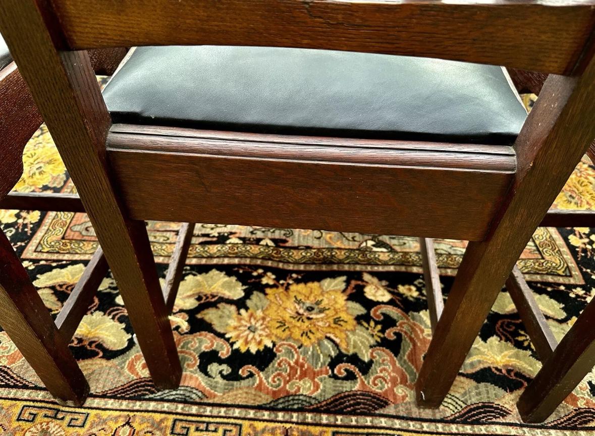 Antique Rare Set Of Seven (7) Gustav Stickley Bungalow Chairs circa 1901 - W7218 For Sale 5