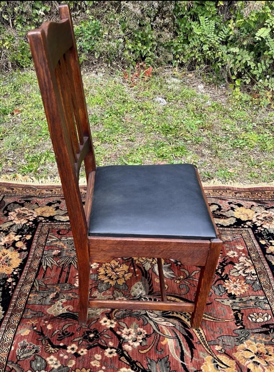 Antique Rare Set Of Seven (7) Gustav Stickley Bungalow Chairs circa 1901 - W7218 For Sale 7